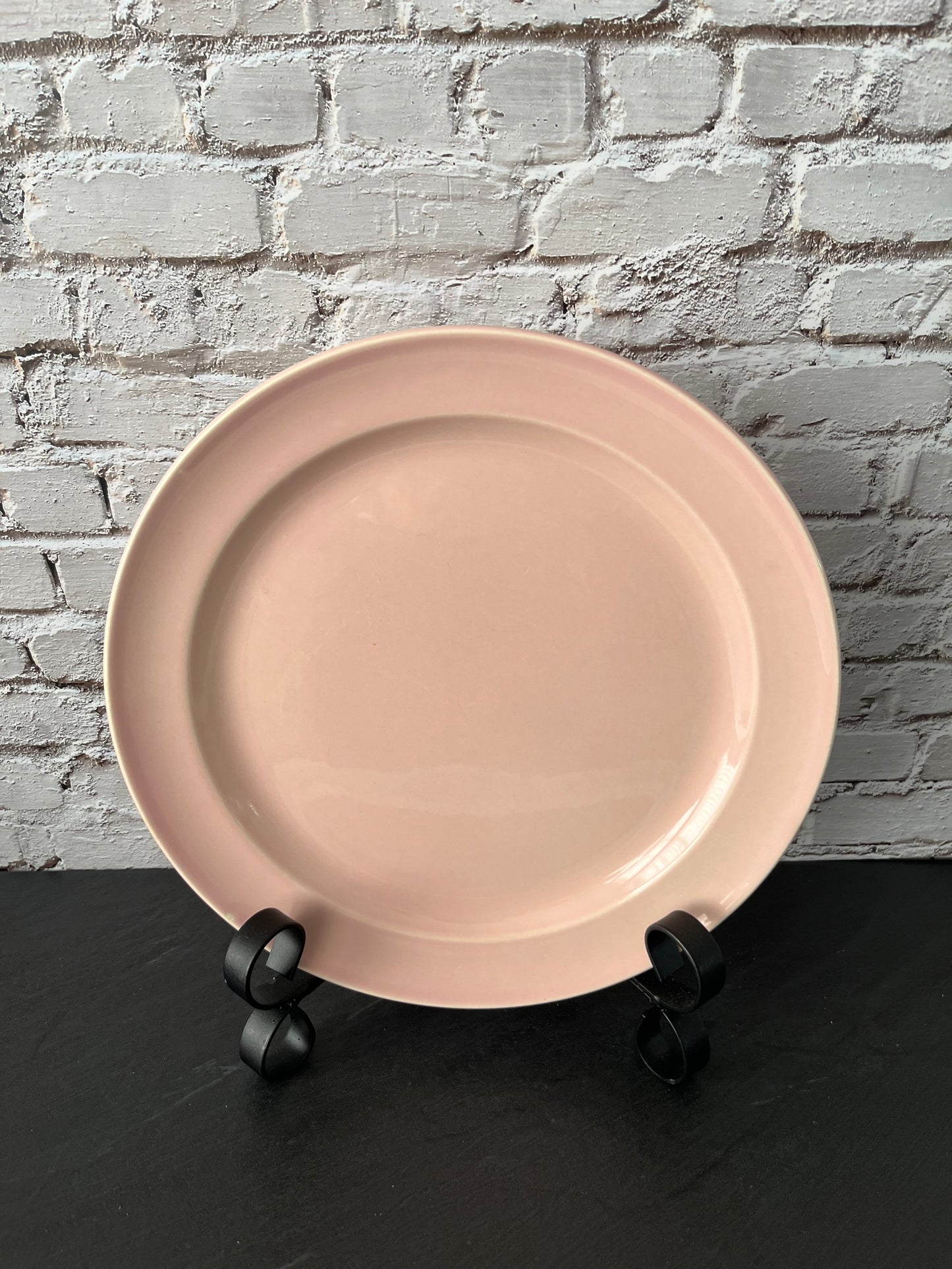 Vintage Art Deco 1940s TS&T Lu-Ray Pastels Pink Dinner Plate – 9” – Taylor Smith & Taylor – USA