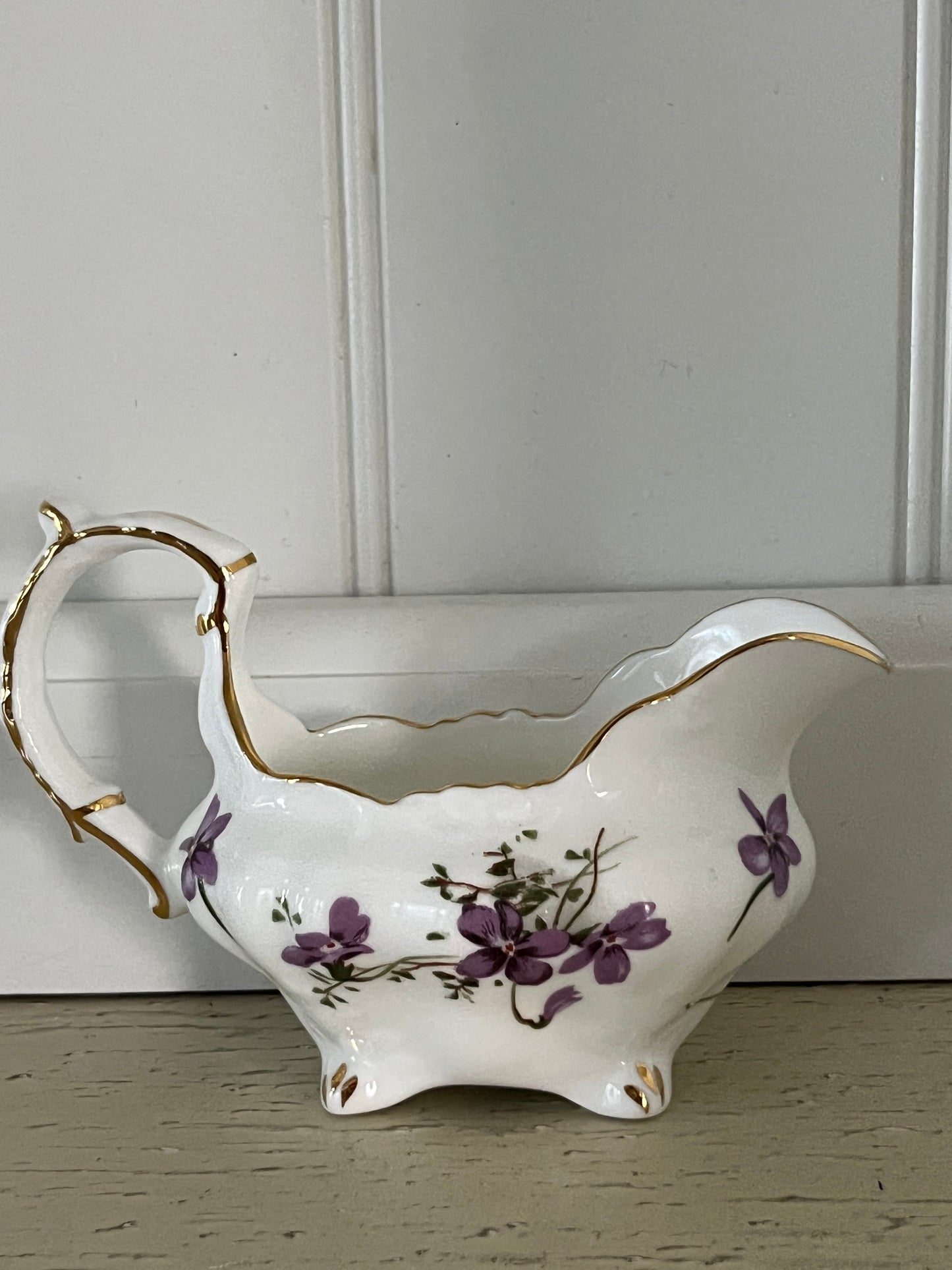 Vintage c 1970’s  Hammersley Victorian Violets Floral English Bone China CreamerJug  by Spode Group