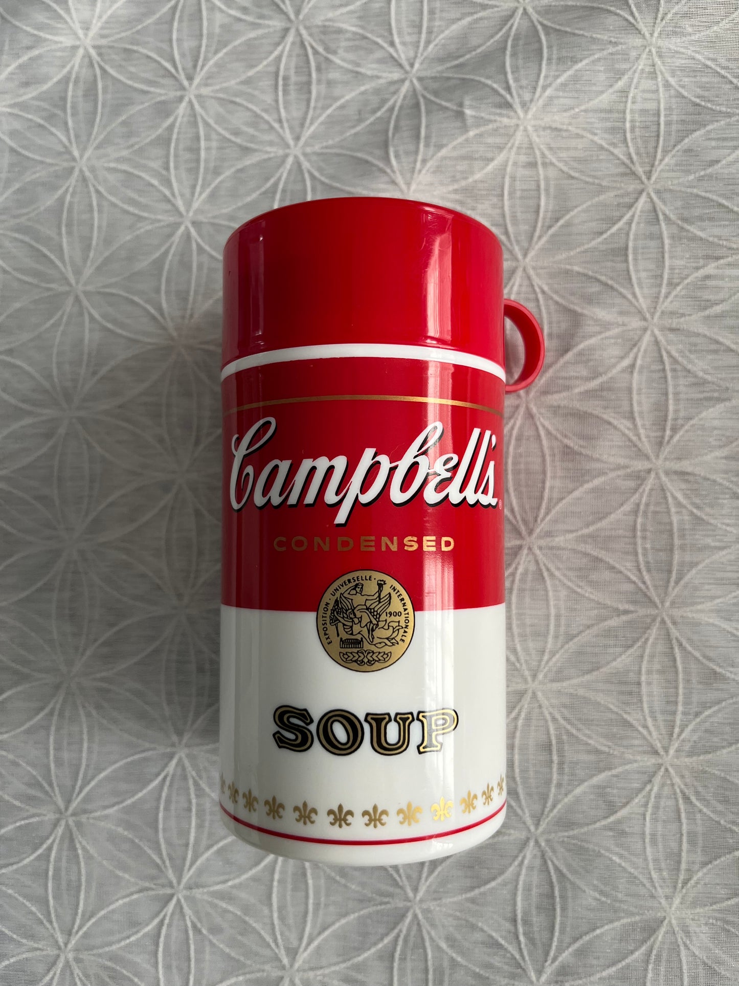 Vintage 1993 Campbell’s Soup Thermos | Retro Red & White Insulated Soup Container | Pop Art Kitchen Collectible