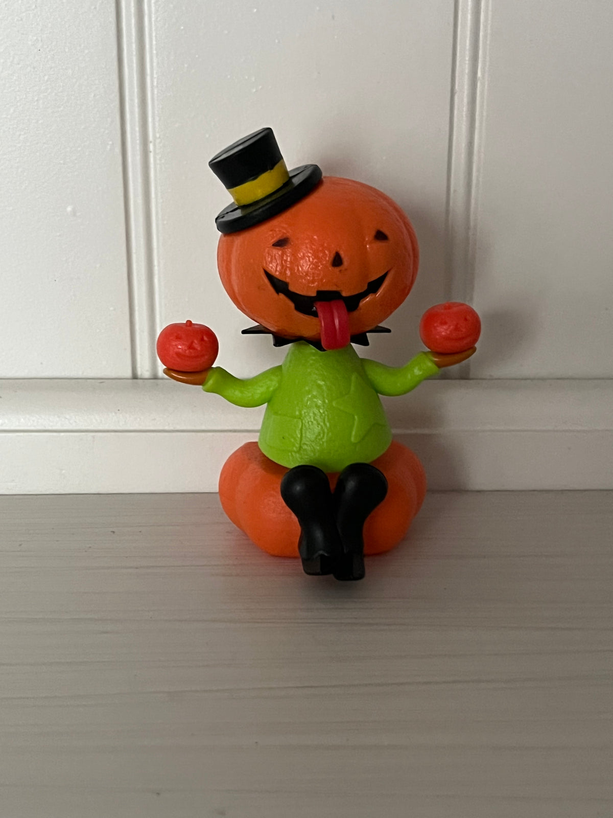 Small Retro Solar Dancing Pumpkin Bobblehead Figurine | Halloween Trinket Décor
