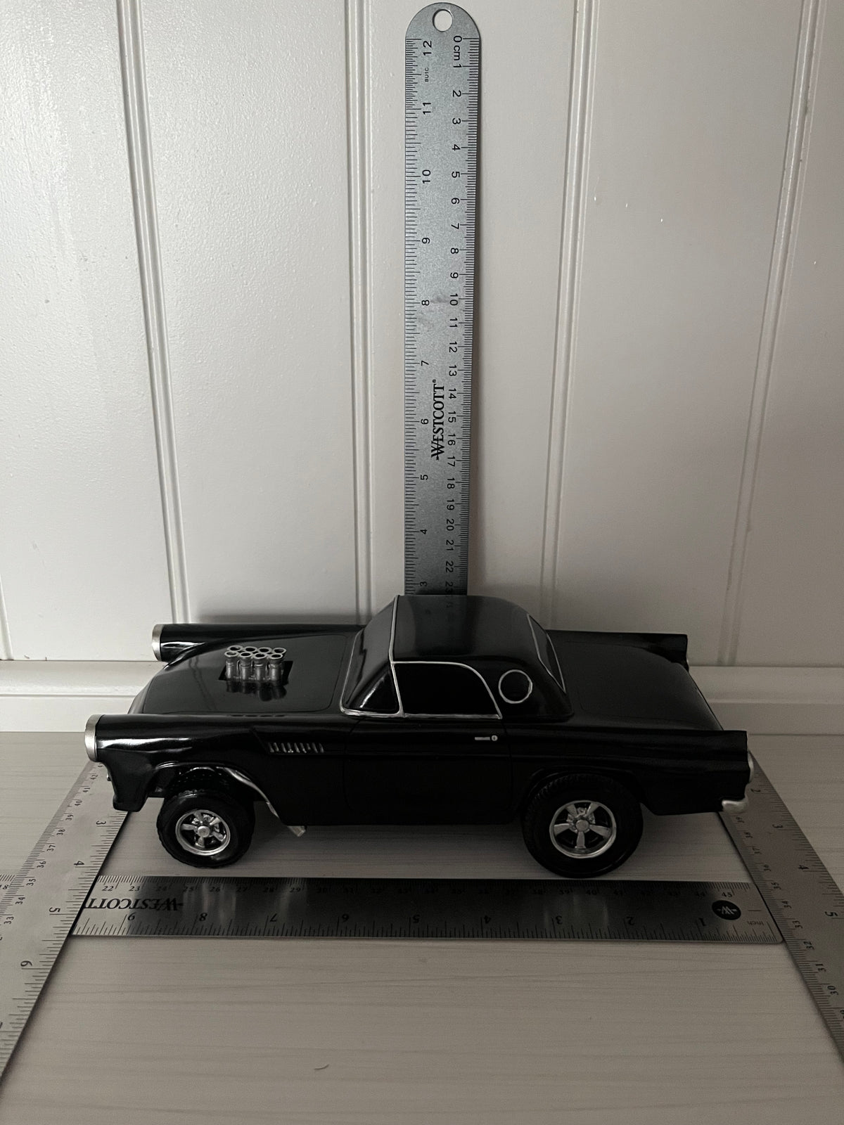 Retro Inspired C1990’s Black Display Hand Painted Gasser Model SST-106 1955 Ford Thunderbird