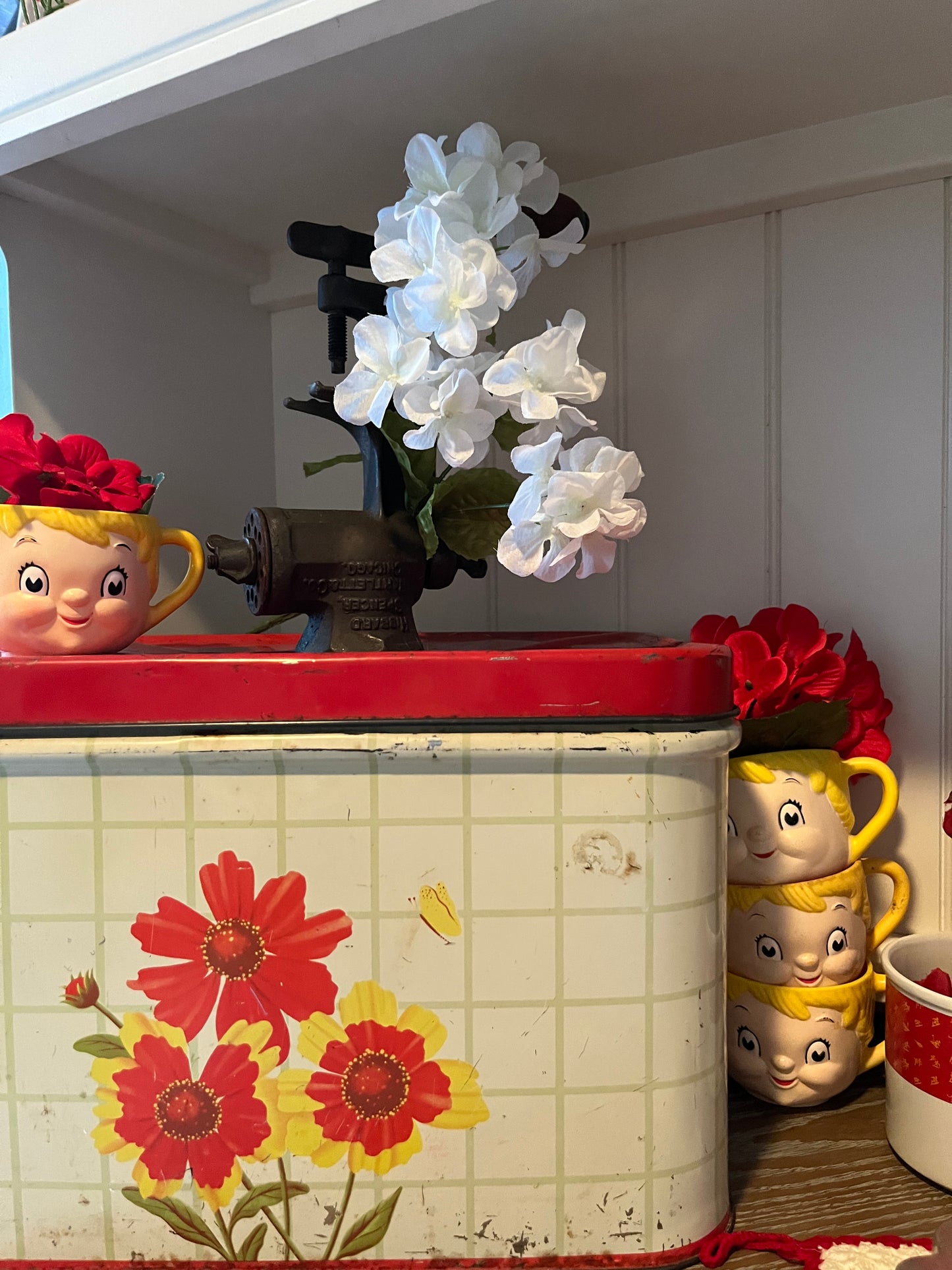 Vintage Nesco Floral Metal Bread Box, Circa 1970s