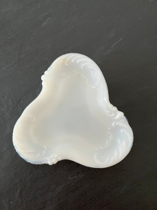 Antique Dithridge & Co. No. 71 Milk Glass Vanity Trinket Dish | Victorian Dresser Ware c. 1899