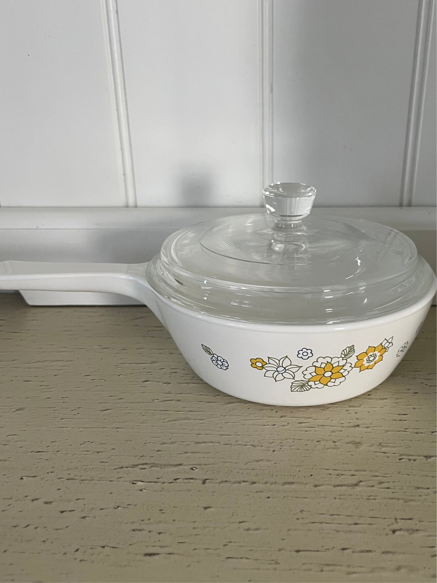 Vintage 1970s Corning Ware P-81-B Saucepan with Lid – “Floral Bouquet” Pattern | 1 Pint