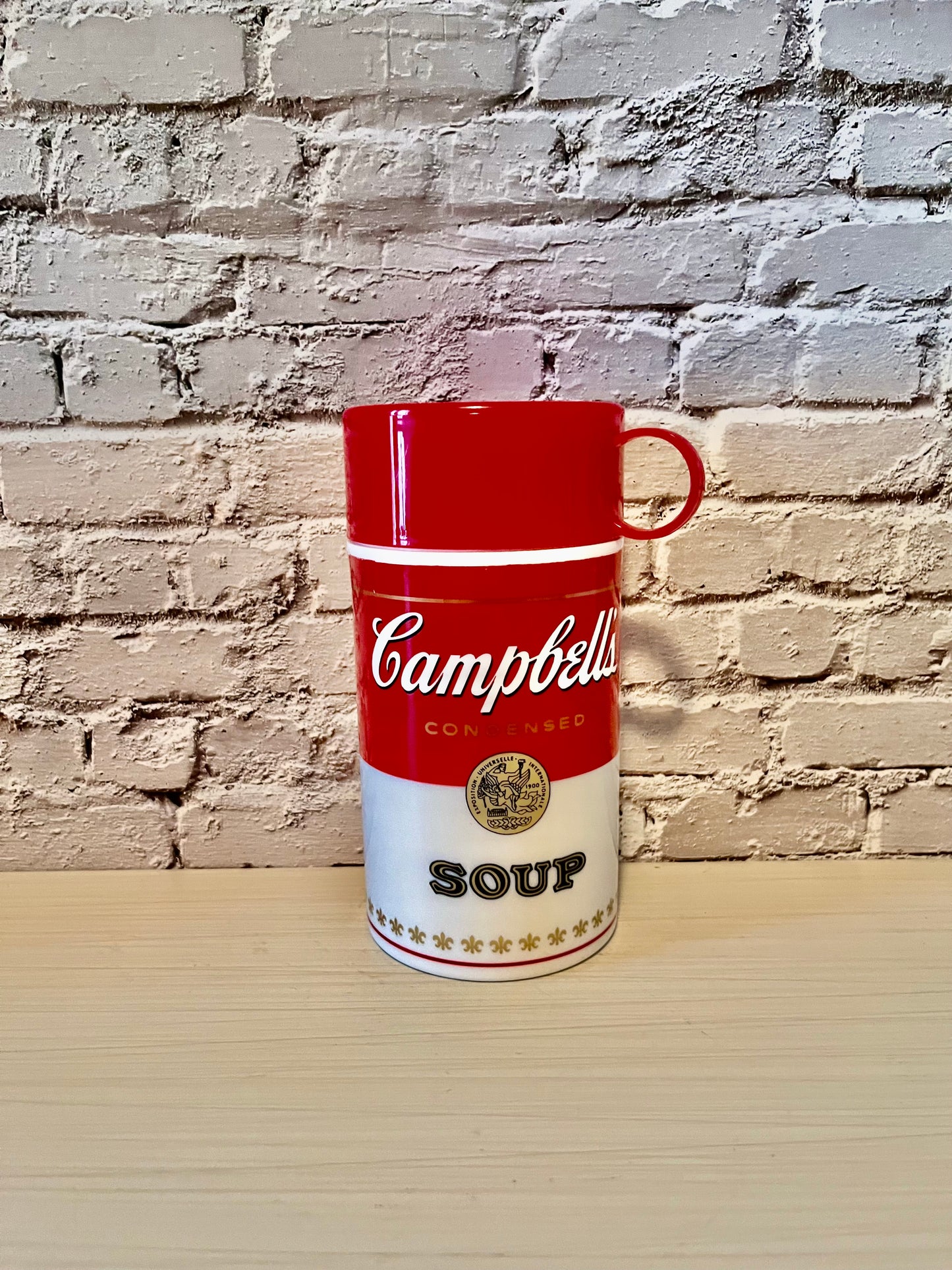 Vintage 1993 Campbell’s Soup Thermos | Retro Red & White Insulated Soup Container | Pop Art Kitchen Collectible