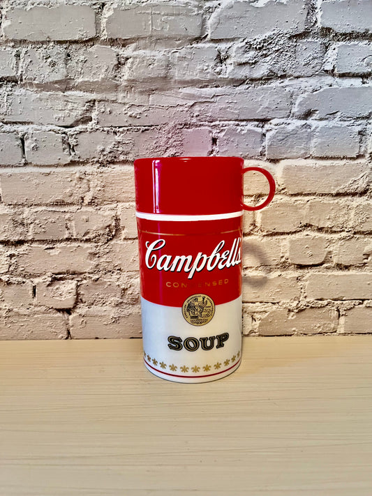 Vintage 1993 Campbell’s Soup Thermos | Retro Red & White Insulated Soup Container | Pop Art Kitchen Collectible