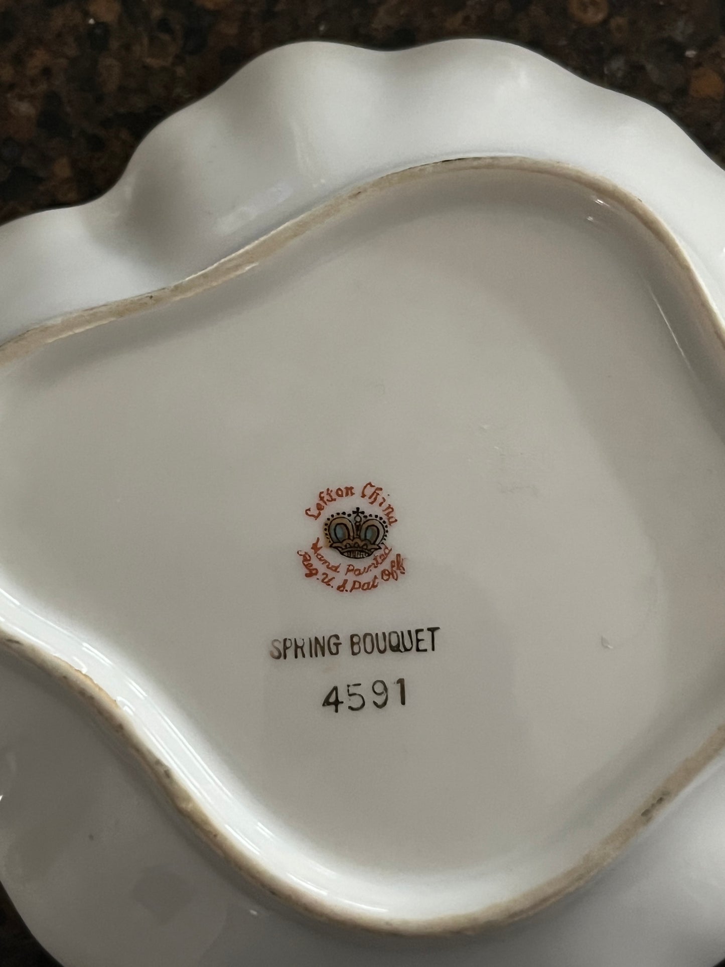 1950s Lefton China Spring Bouquet 4591 Hand Painted Bonbon Dish – Vintage Floral Porcelain Candy Dish – Violets & Forget-Me-Nots