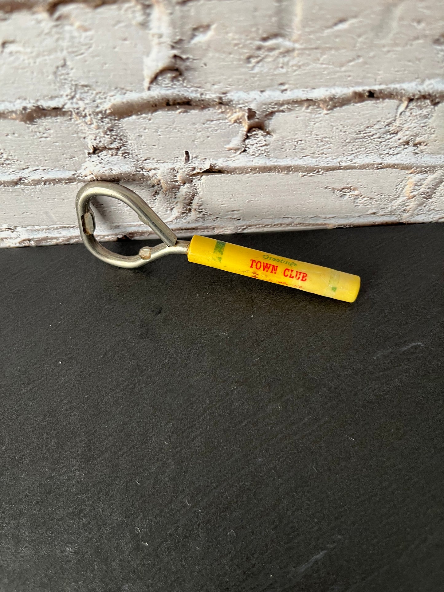 Vintage 1960s–1970s Towne Club Soda Advertising Bottle Opener – Mid Century Detroit Promo Barware