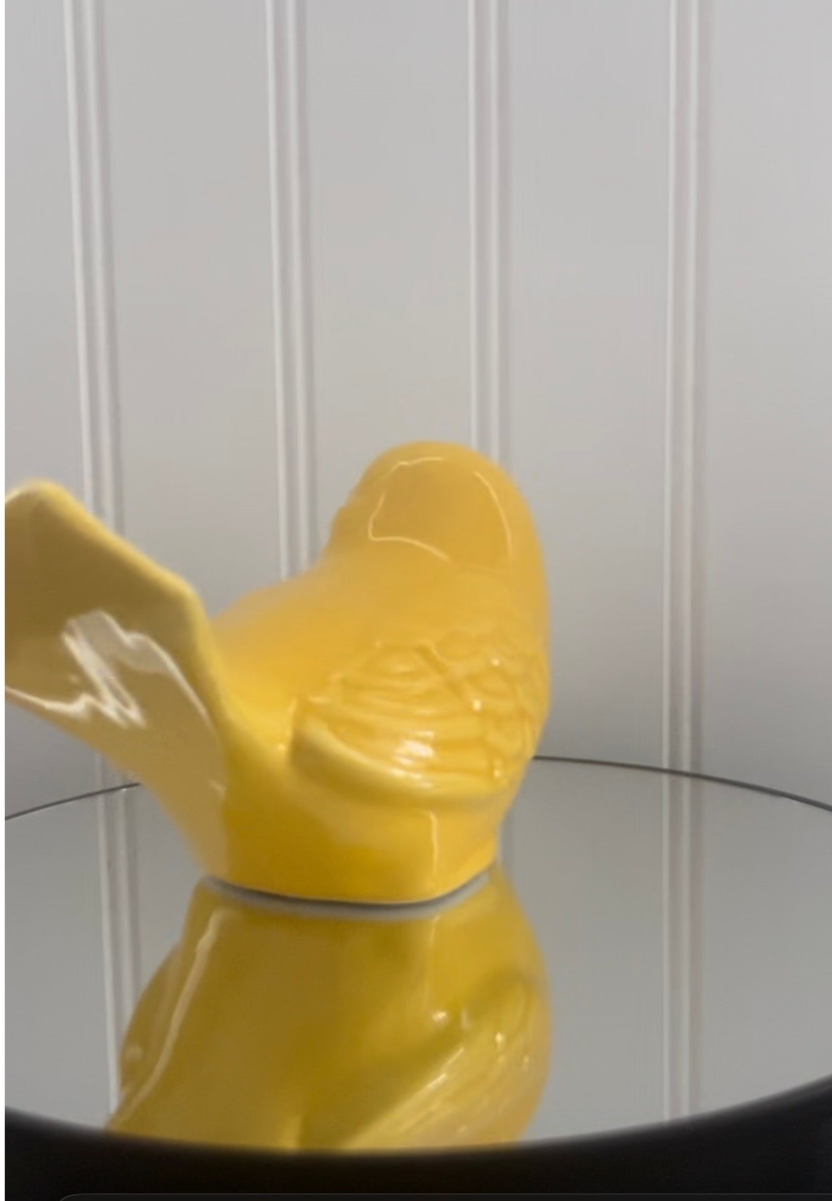 Vintage Style Sunshine Yellow Glazed Ceramic Bird -