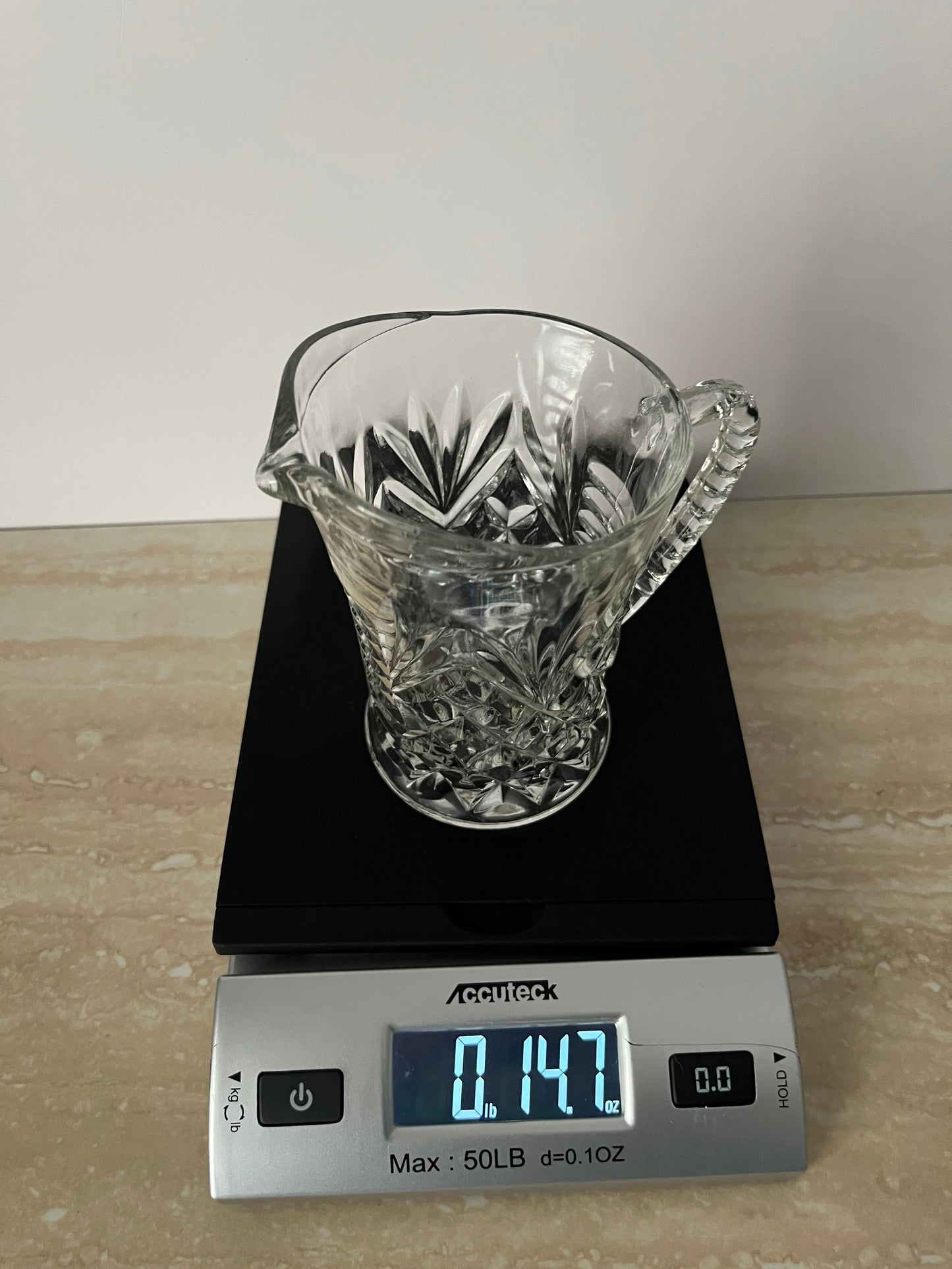 Vintage Anchor Hocking Prescut Pineapple & Fan Glass Creamer Pitcher – Early American Pressed Glass – 1960s Hospitality Pattern
