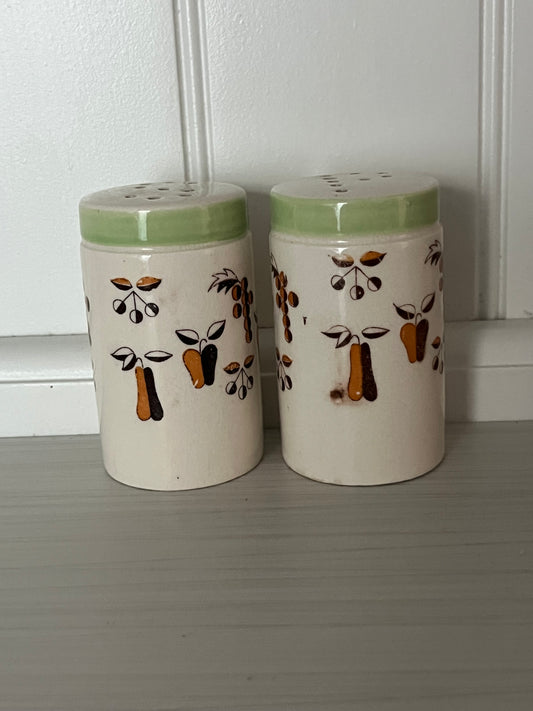 Vintage Japan Hand-Painted Salt & Pepper Shakers — Mid-Century Floral Pattern circa 1950/1960s