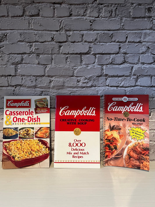 Retro Campbell’s Cookbook Lot | 1990s–2000s Recipe Book Collection | Casserole & One-Dish Kitchen Set