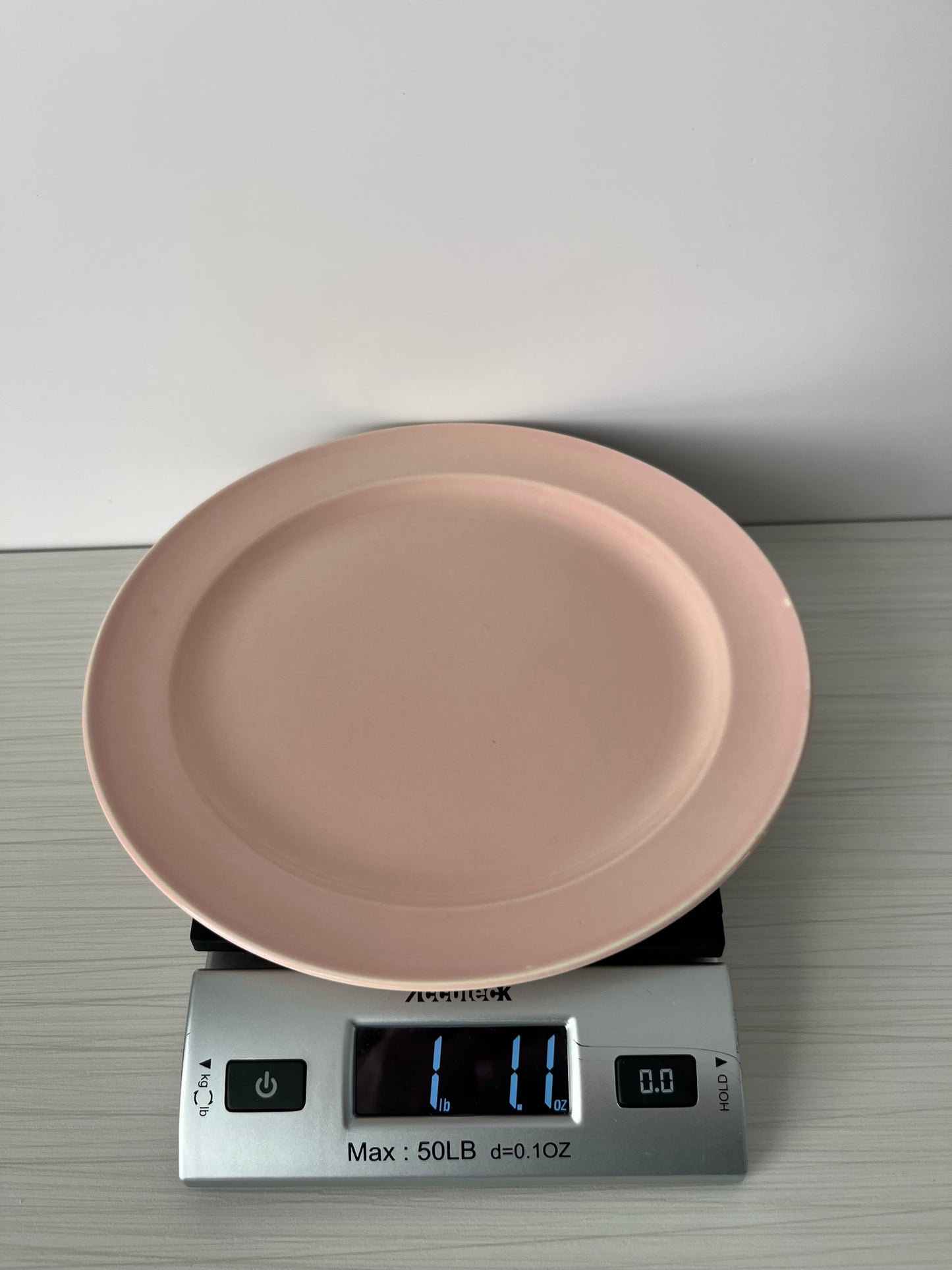 Vintage Art Deco 1940s TS&T Lu-Ray Pastels Pink Dinner Plate – 9” – Taylor Smith & Taylor – USA