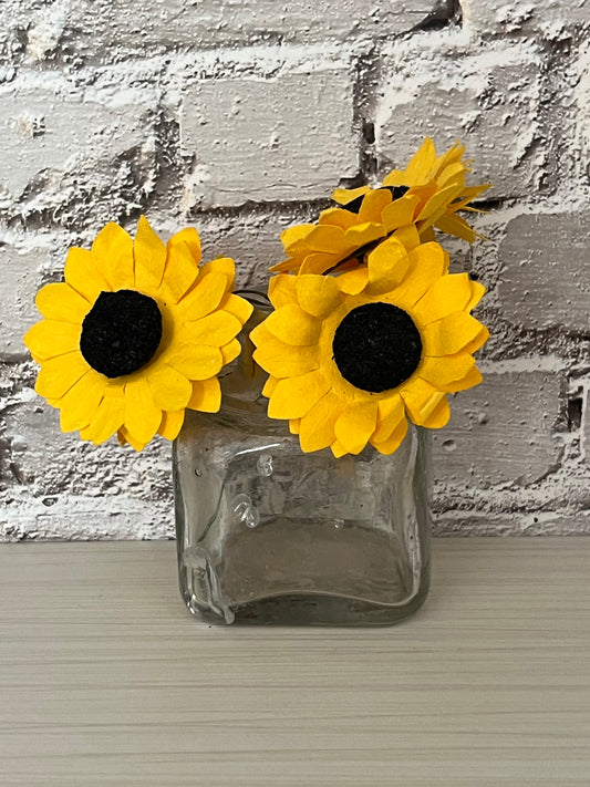 Antique c.1900 Embossed Square Clear Glass Sanford Ink Bottle – 2” Desk Inkwell