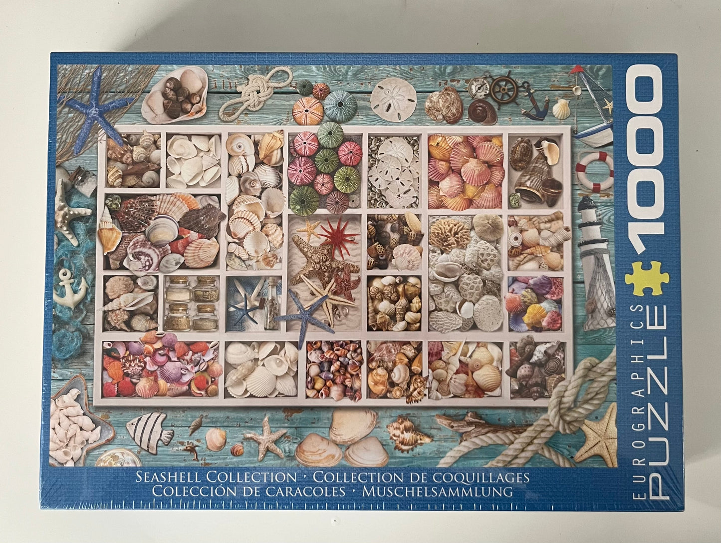 Eurographics Seashell Collection 1000 Piece Puzzle – SEALED – Coastal Nautical Decor Puzzle – 2010s Contemporary Coastal
