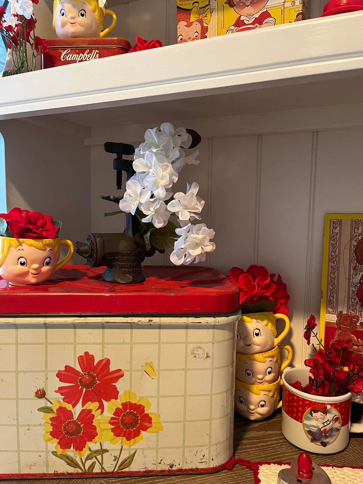 Vintage Nesco Floral Metal Bread Box, Circa 1970s