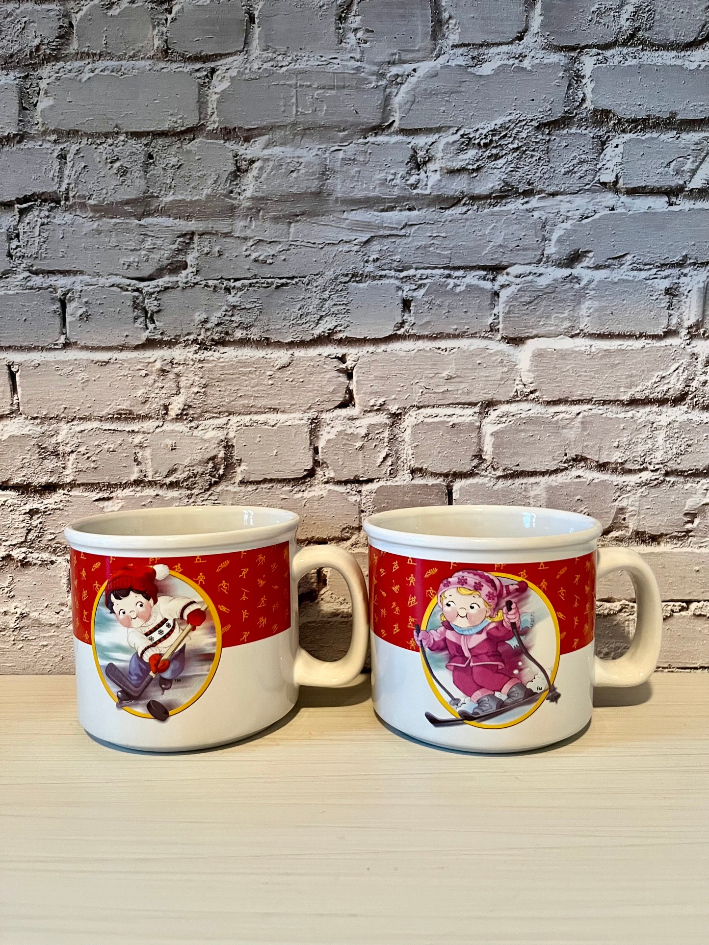 Vintage 2002 Campbell’s Kids Salt Lake Olympics Ski 2 Mug Set – Limited Edition Pair
