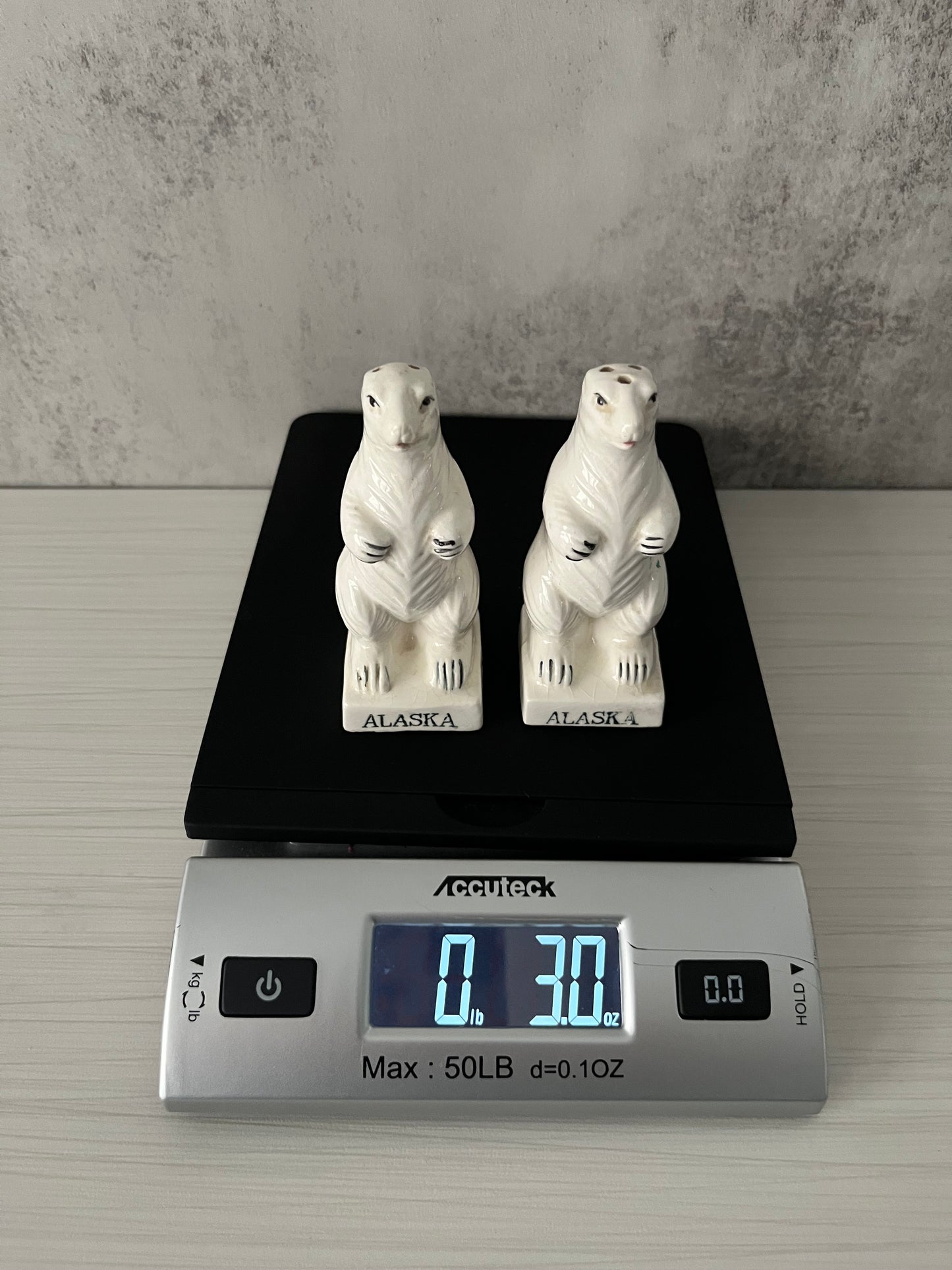 Vintage 1960s Alaska Polar Bear Salt & Pepper Shakers – Anthropomorphic Ceramic Souvenir Set – Made in Japan Mid-Century Tourist Collectible