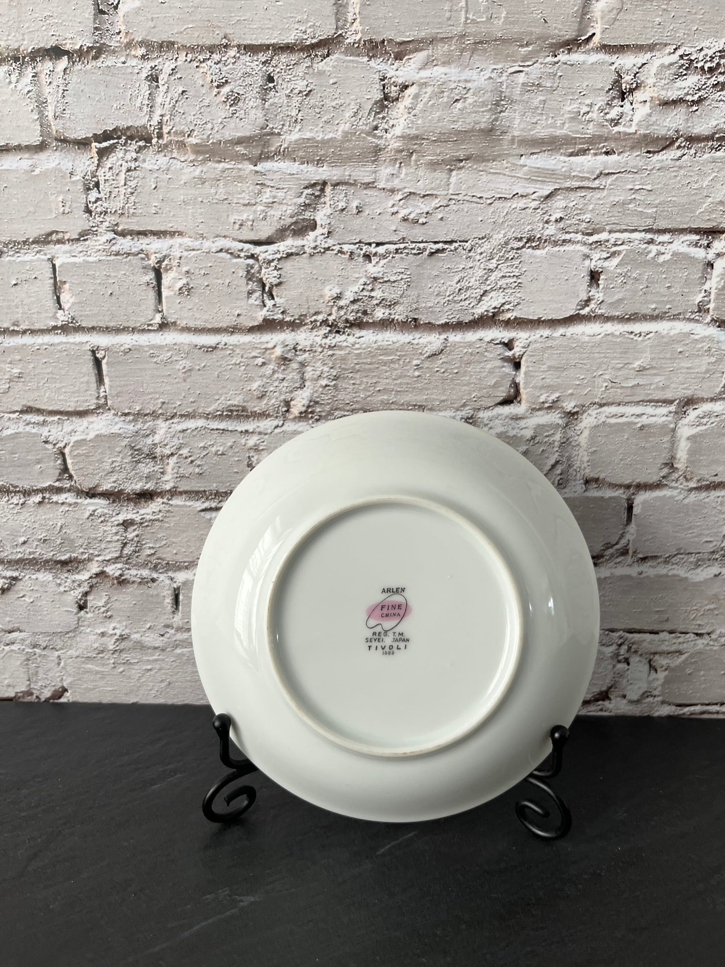 Vintage 1950s Arlen Fine China “Tivoli” Fruit / Dessert Bowl– /Made in Japan – Gold Rim Gray Rose