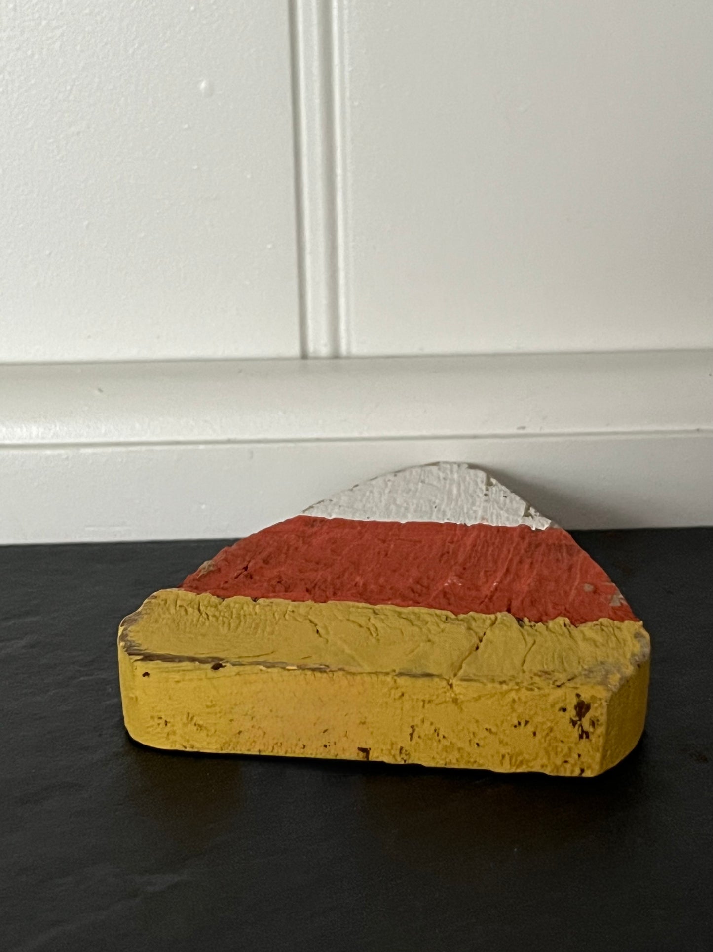 Small Retro Hand-Painted Wooden Candy Corn | Primitive Folk Art Halloween Decor | Curated Shelf & Trinket Display Décor