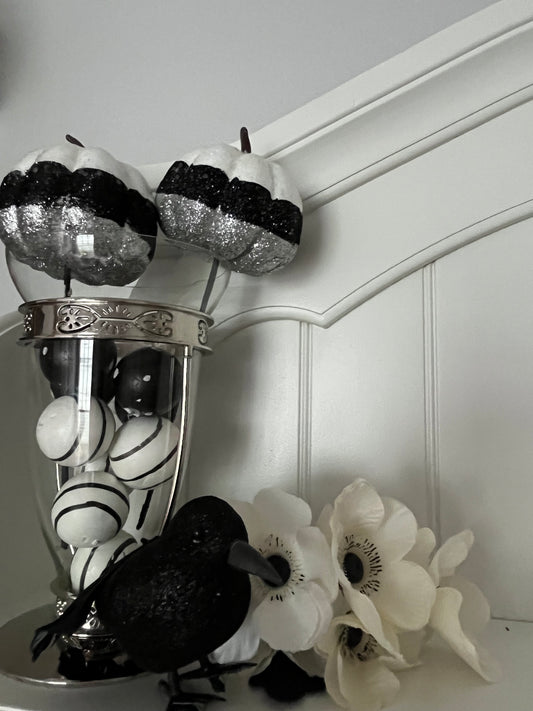 Vintage FTD Silver-Trimmed Glass Vase — Footed Hurricane-Style Centerpiece, c. 1960s