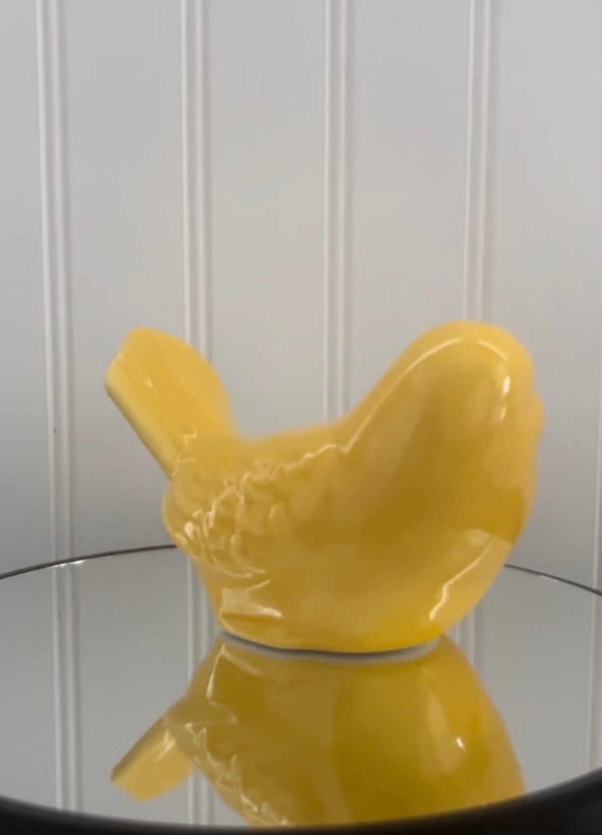 Vintage Style Sunshine Yellow Glazed Ceramic Bird -