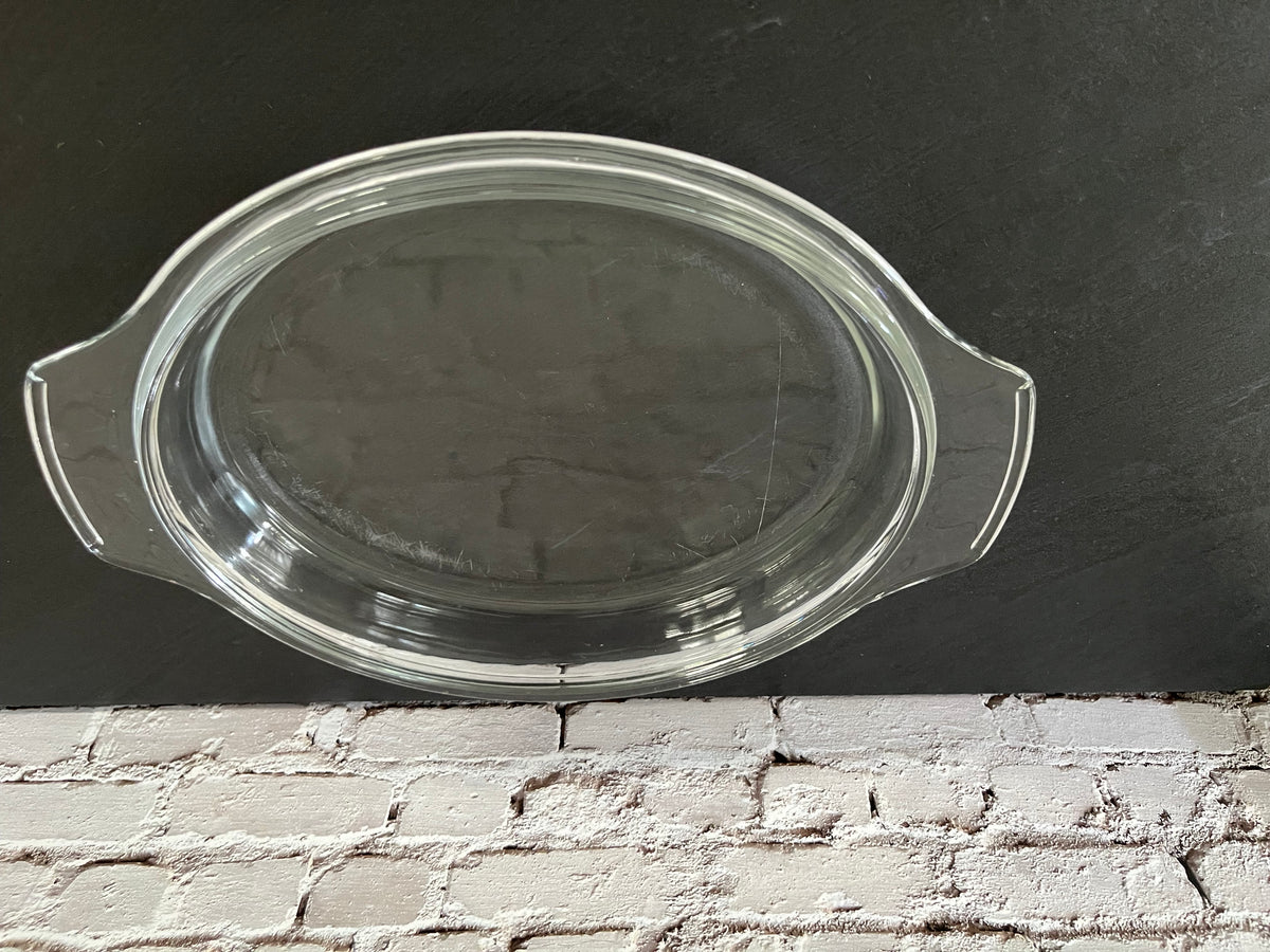 Vintage 1970’s Fire-King Meadow Green #433 Oval Casserole Dish with Glass Lid – 1.5 Qt