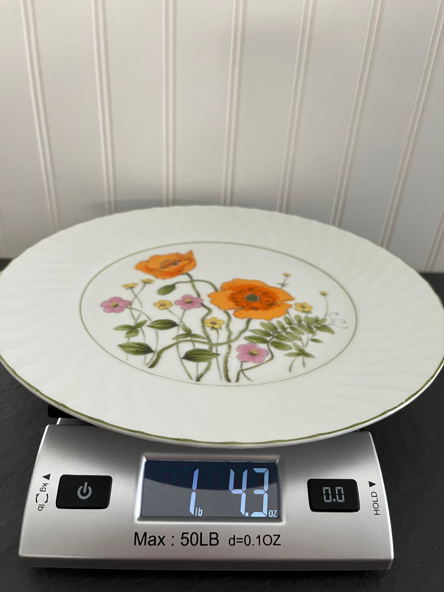 Set of 2 Beautiful Vintage BRISTOL FINE CHINA Deborah Orange Poppy Dinner Plates