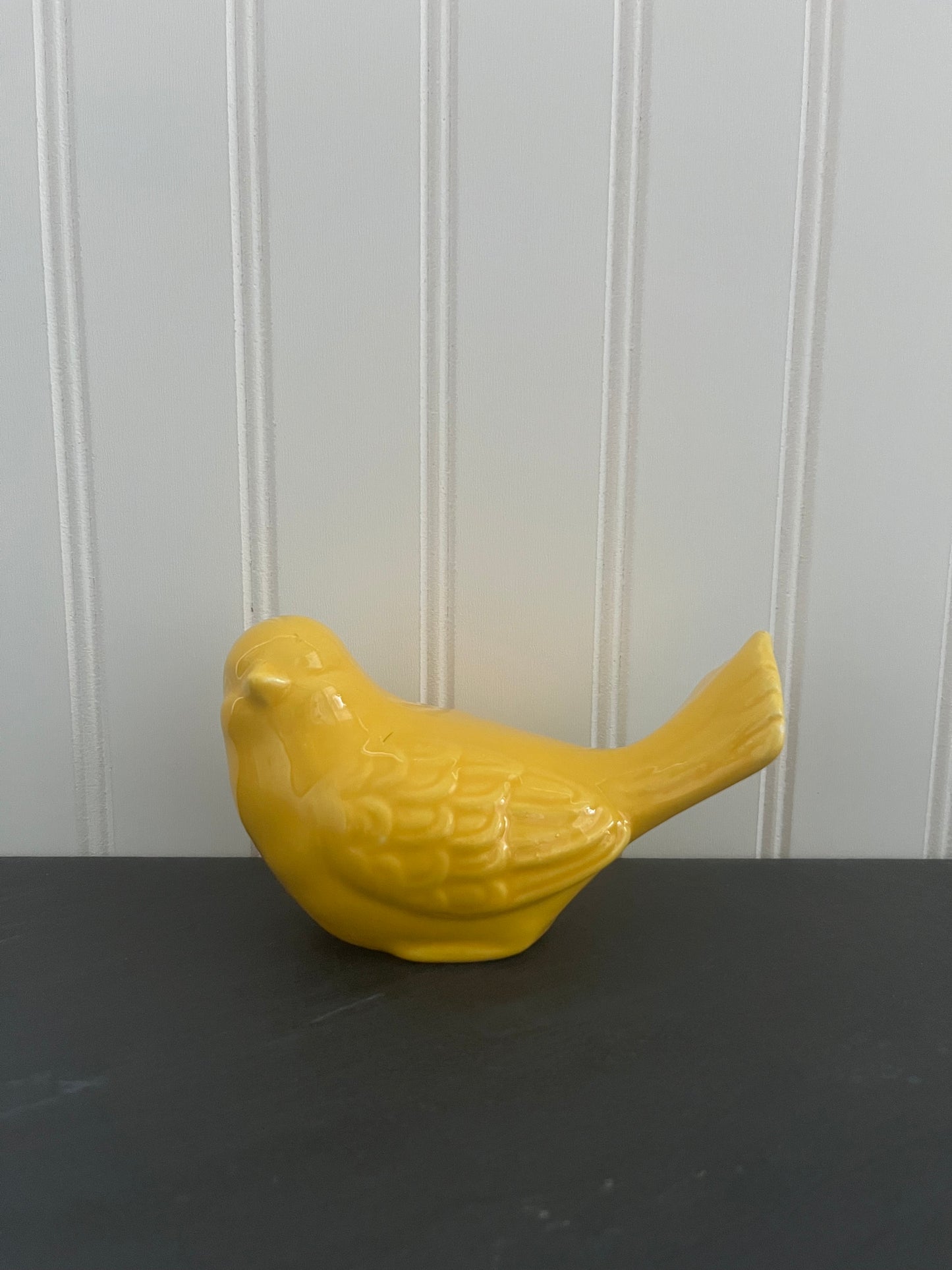 Vintage Style Sunshine Yellow Glazed Ceramic Bird -
