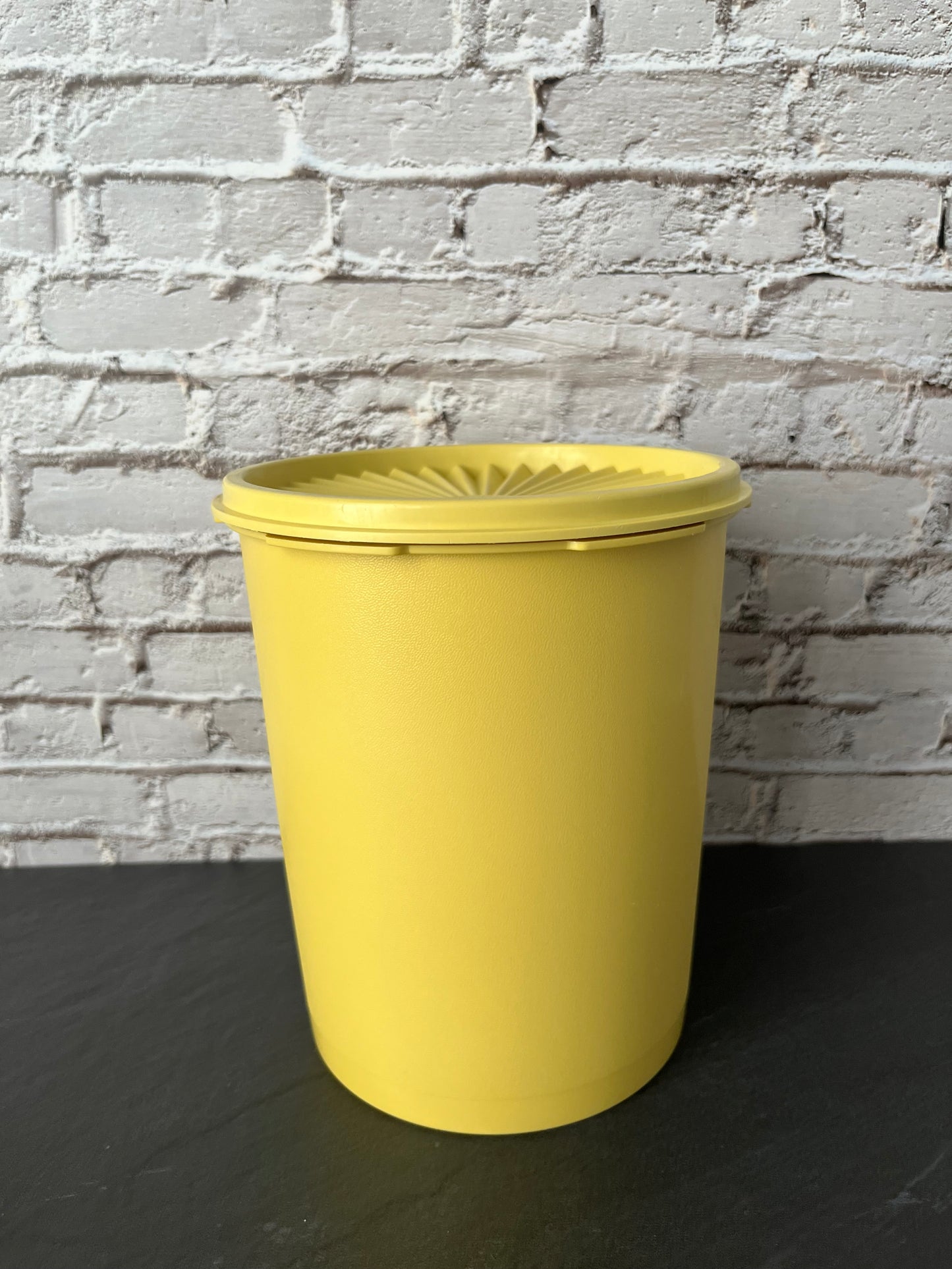 Vintage Tupperware Canister w/ Lid, Yellow Storage Container #809-5, Mid Century Kitchen Canister, Retro Plastic Kitchenware 1970s