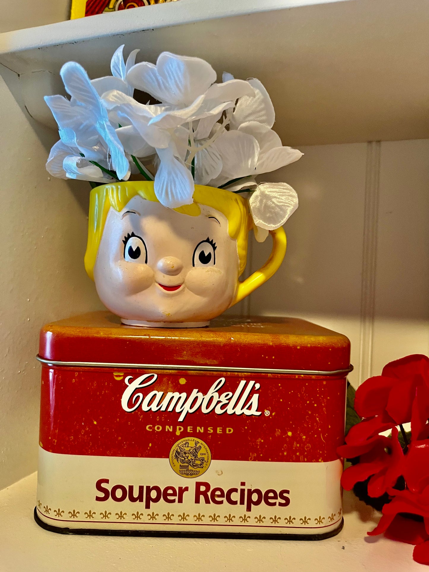 Vintage  1970s Campbell Kids Style Anthropomorphic Kitschy Kitchen Cup  Pair | Retro Dolly Dingle Face Cups