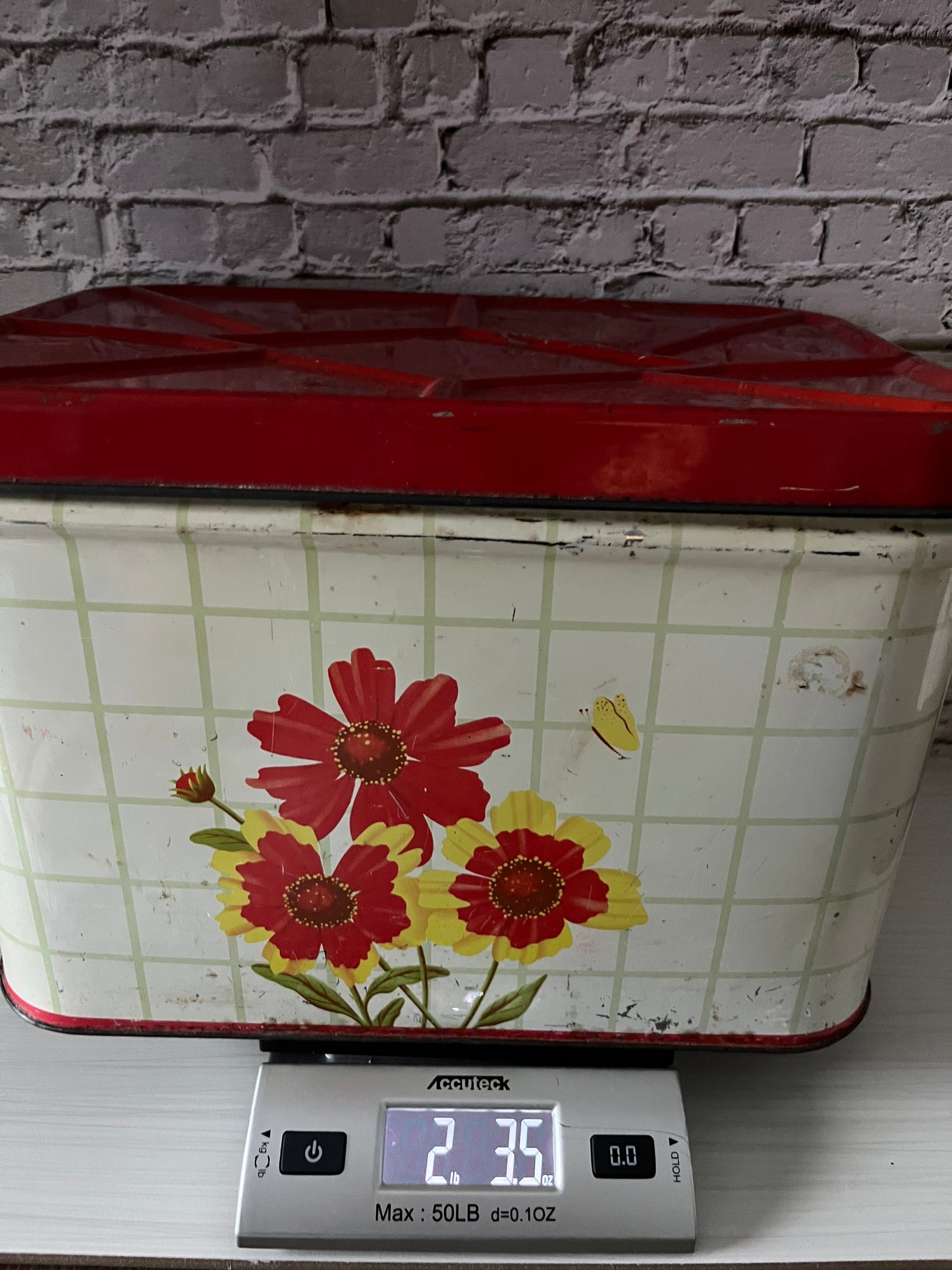 Vintage Nesco Floral Metal Bread Box, Circa 1970s