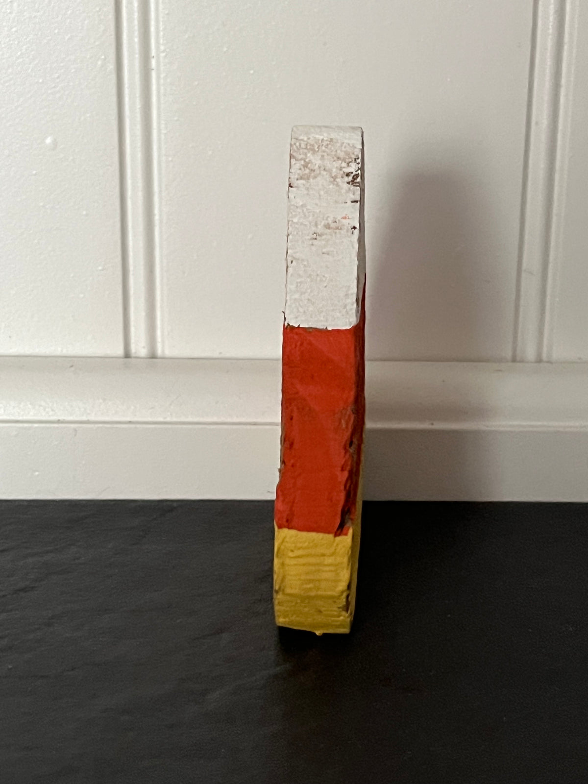 Small Retro Hand-Painted Wooden Candy Corn | Primitive Folk Art Halloween Decor | Curated Shelf & Trinket Display Décor
