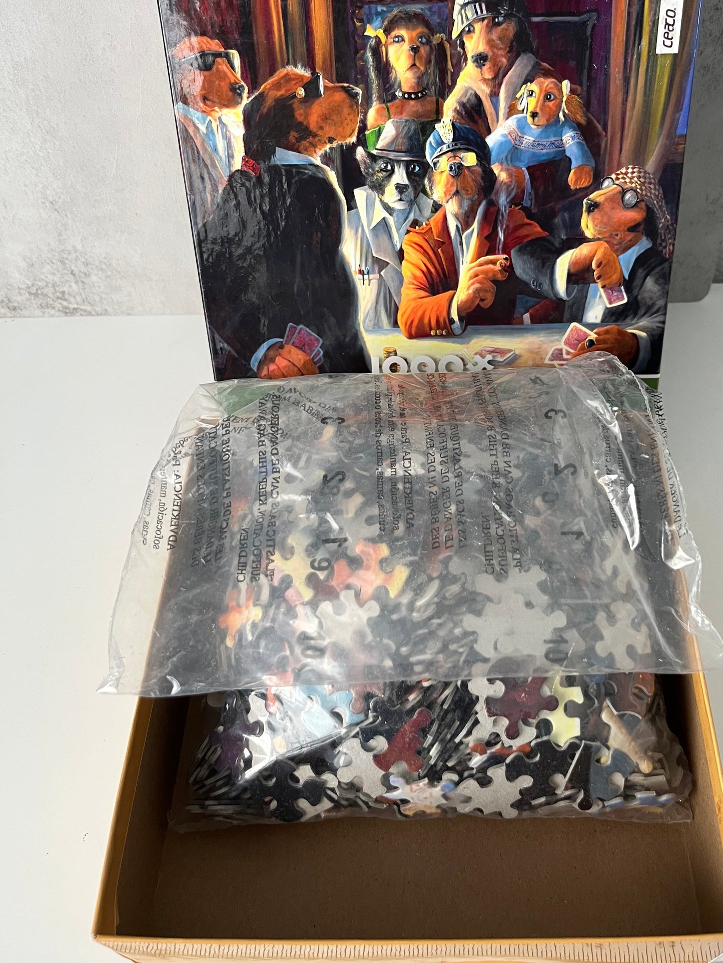2010s Ceaco “Lonely Dog” Poker Dogs Art Puzzle – 1000 Piece – Nostalgic Retro-Style Animal Humor Jigsaw