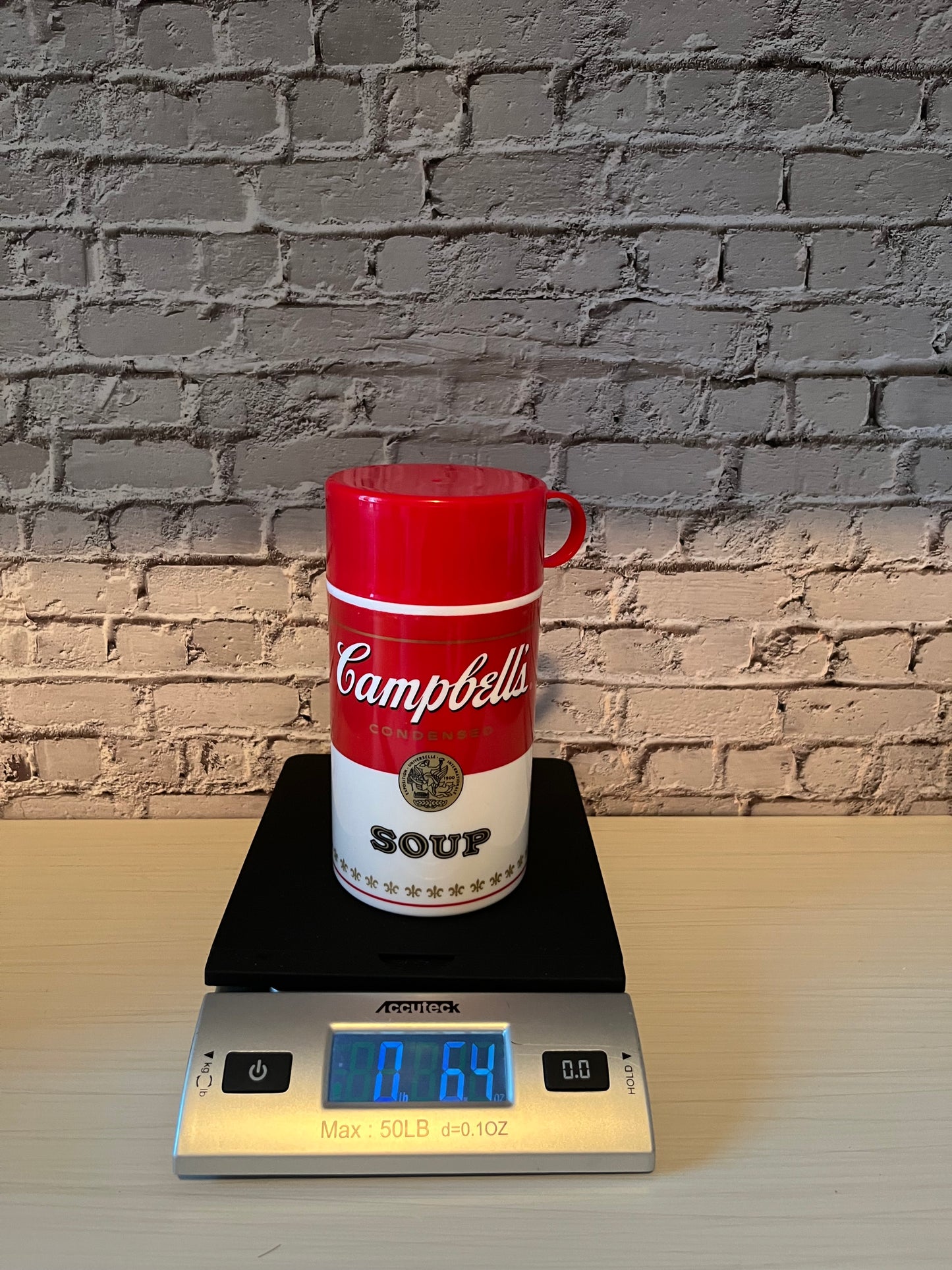 Vintage 1993 Campbell’s Soup Thermos | Retro Red & White Insulated Soup Container | Pop Art Kitchen Collectible