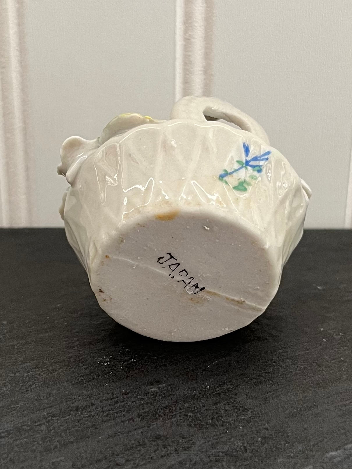 Vintage c. 1960s Japan Porcelain Floral Basket Trinket Dish | Mini Cottagecore Basket Decor