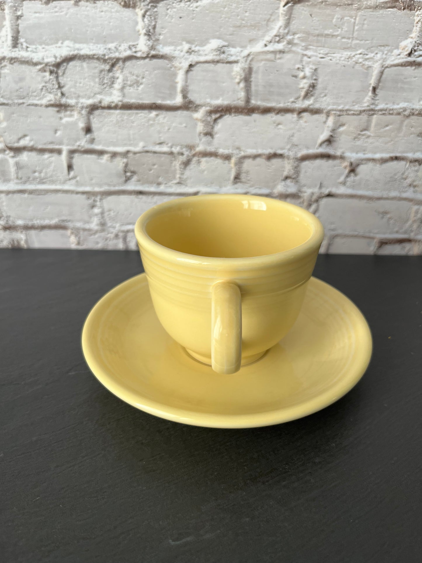 Vintage Fiesta Ware Yellow Cup and Saucer Set – Homer Laughlin Fiestaware Tea Cup Butter Yellow (pre 2002)