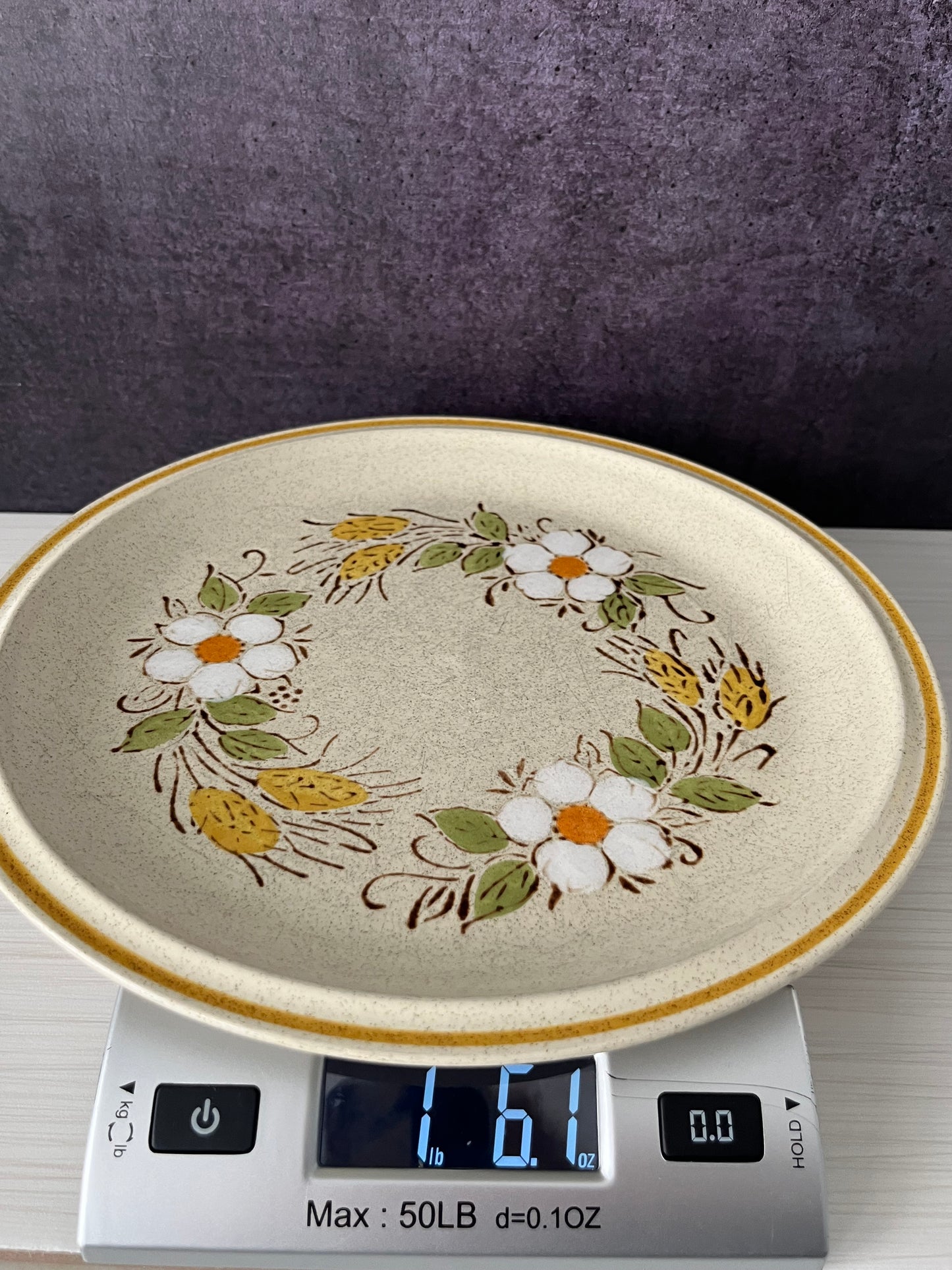 Vintage Hearthside Garden Festival “Prairie Flowers” Stoneware Dinner Plate 1970s Japanese Flower Power Style