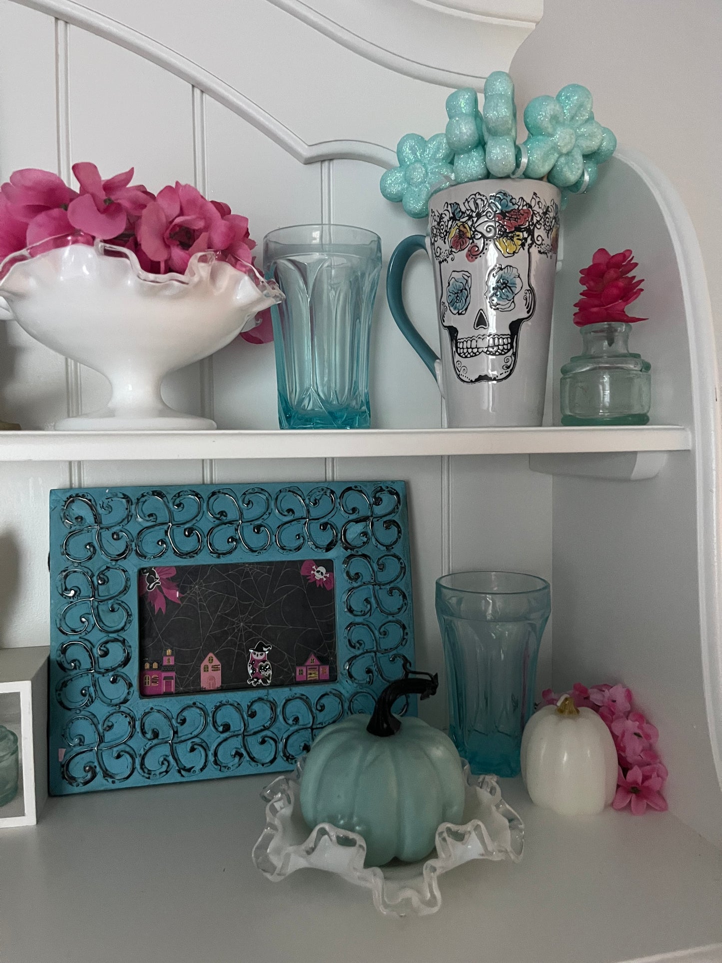 Antique 1890s Sanford’s Aqua Glass Inkwell Bottle #39 – 2.5” Tall