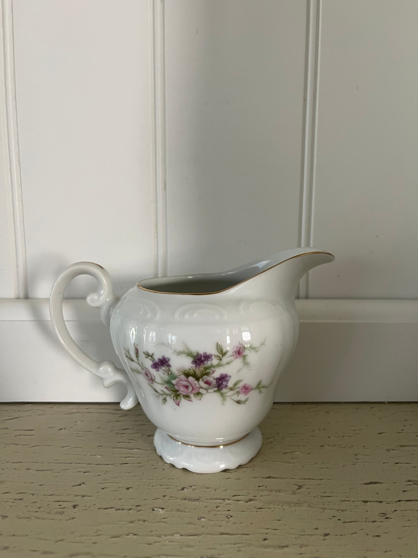 Vintage Forget Me Not Pink Creamer #18002R Japan Floral Porcelain Cottagecore Pitcher