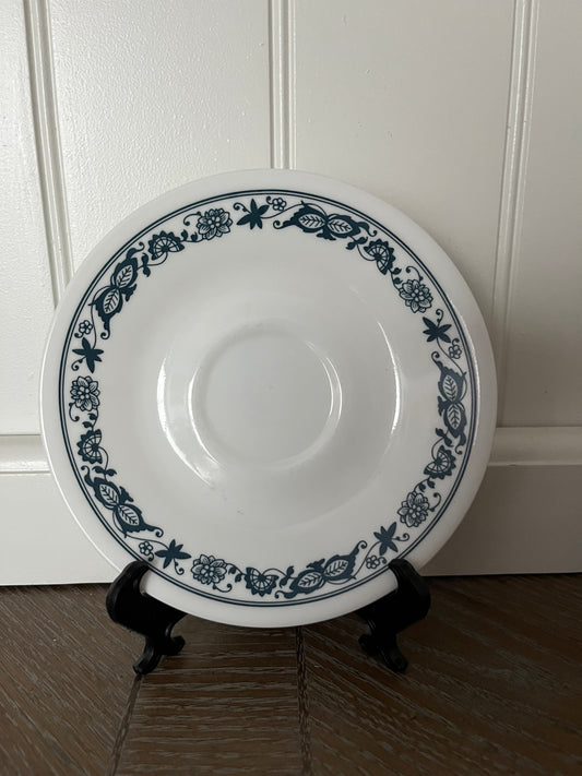 Corelle “Old Town Blue” Floral Vine )aka Blue Onion) Saucers – Set of 2 c. 1970s–1980s