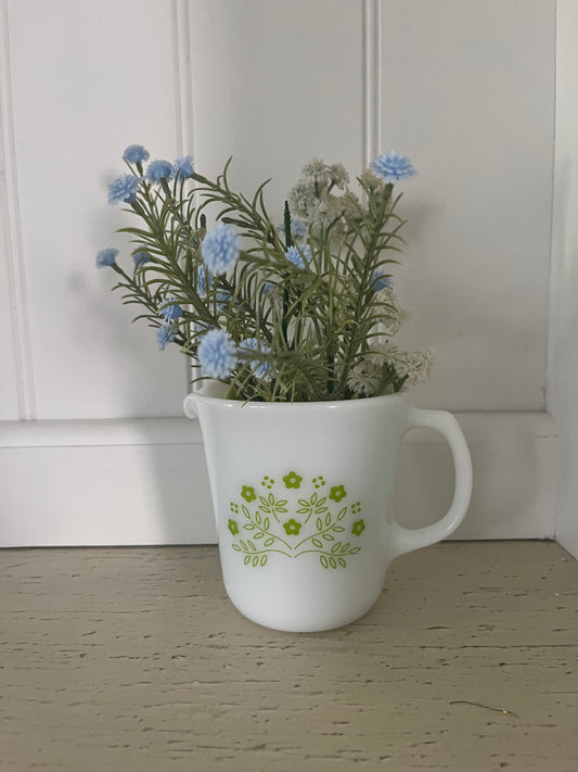 1970s Vintage Pyrex Spring Blossom Milk Glass Creamer |