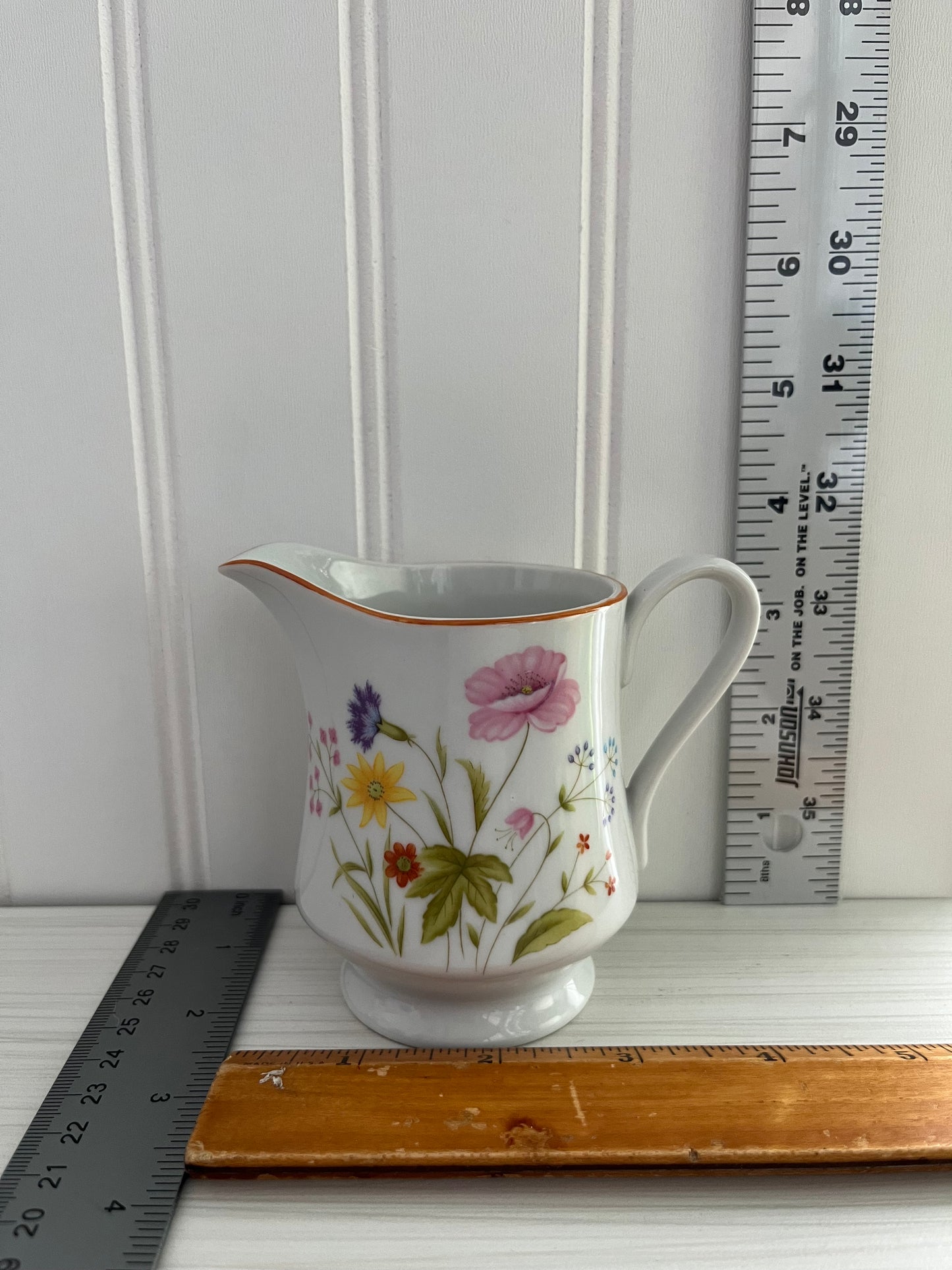 Vintage 1980’s Mikasa Stratford Porcelain China Floral Summer Melody Nita Handled Creamer
