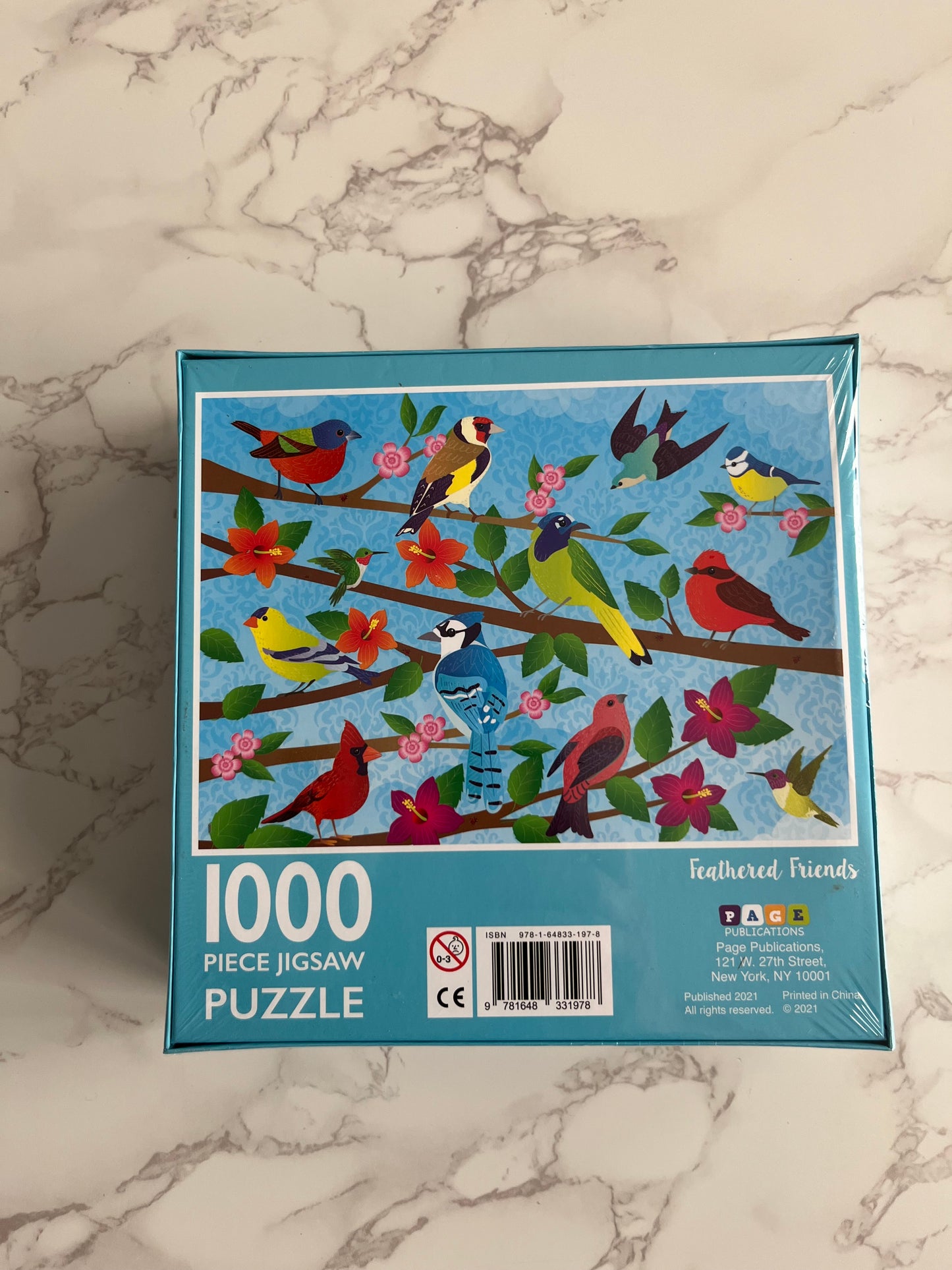 2020s Feathered Friends Bird & Floral 1000 Piece Jigsaw Puzzle — Factory Sealed — Retro-Inspired Nature Illustration — 2021 Contemporary Collectible