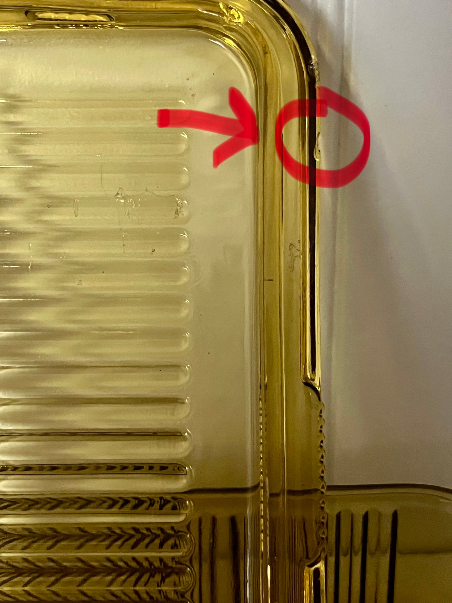 Vintage 1970s Amber Glass Ribbed Refrigerator Dish with Lid | Fall Harvest Kitchen Storage