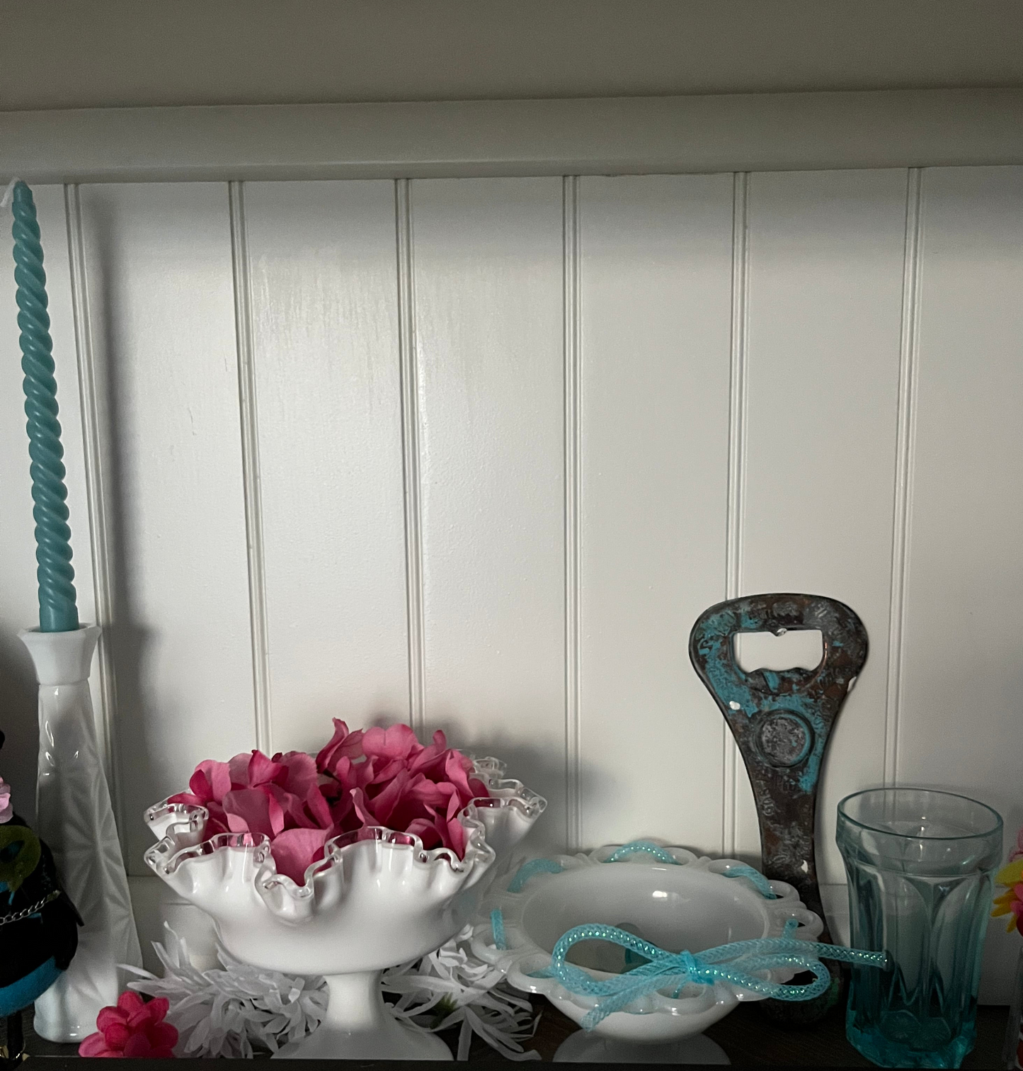 Set of 5 Anchor Hocking “Fairfield” Light Blue Pressed Glass Tumblers – 10 oz, c. 1970s