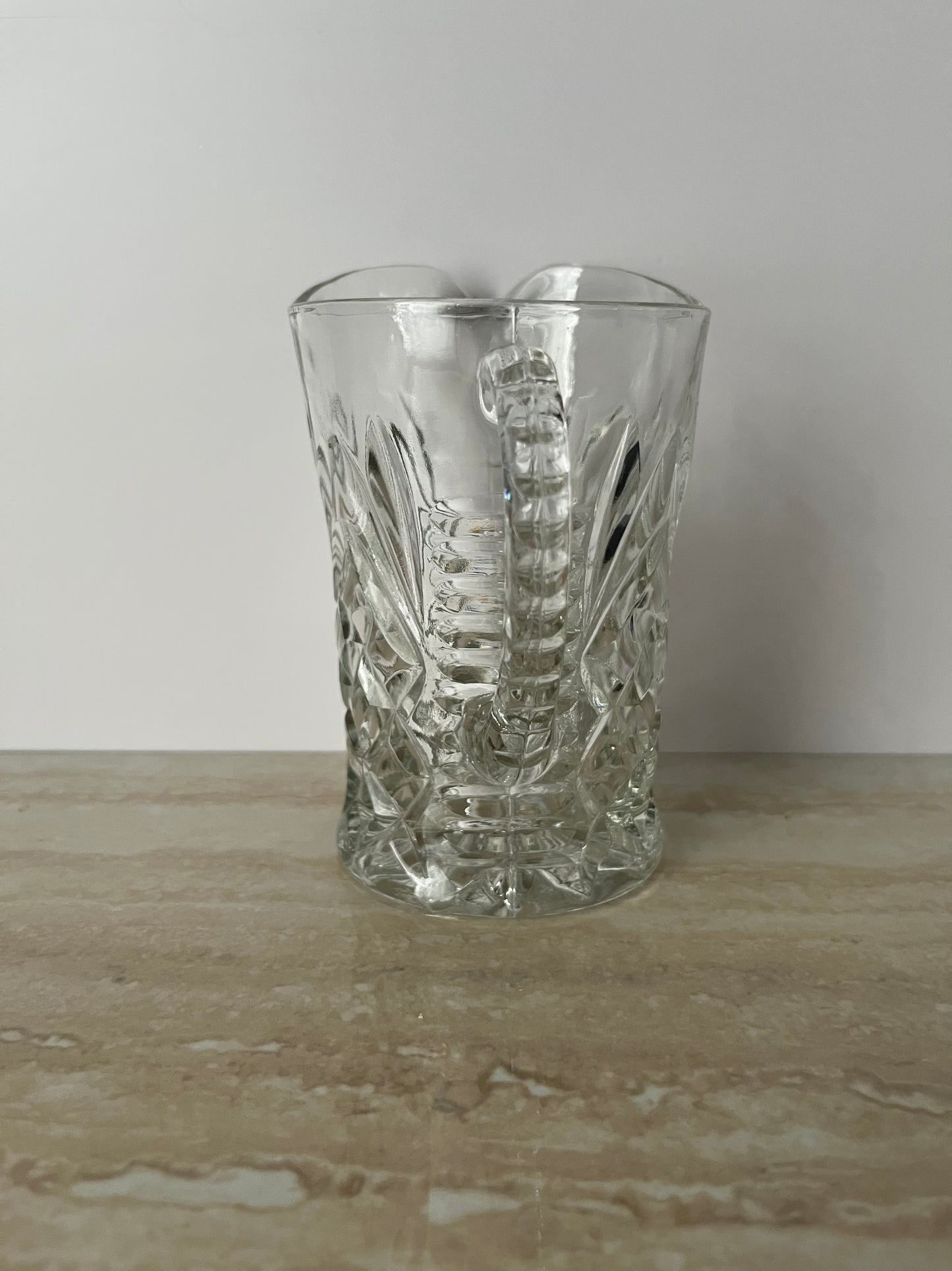 Vintage Anchor Hocking Prescut Pineapple & Fan Glass Creamer Pitcher – Early American Pressed Glass – 1960s Hospitality Pattern