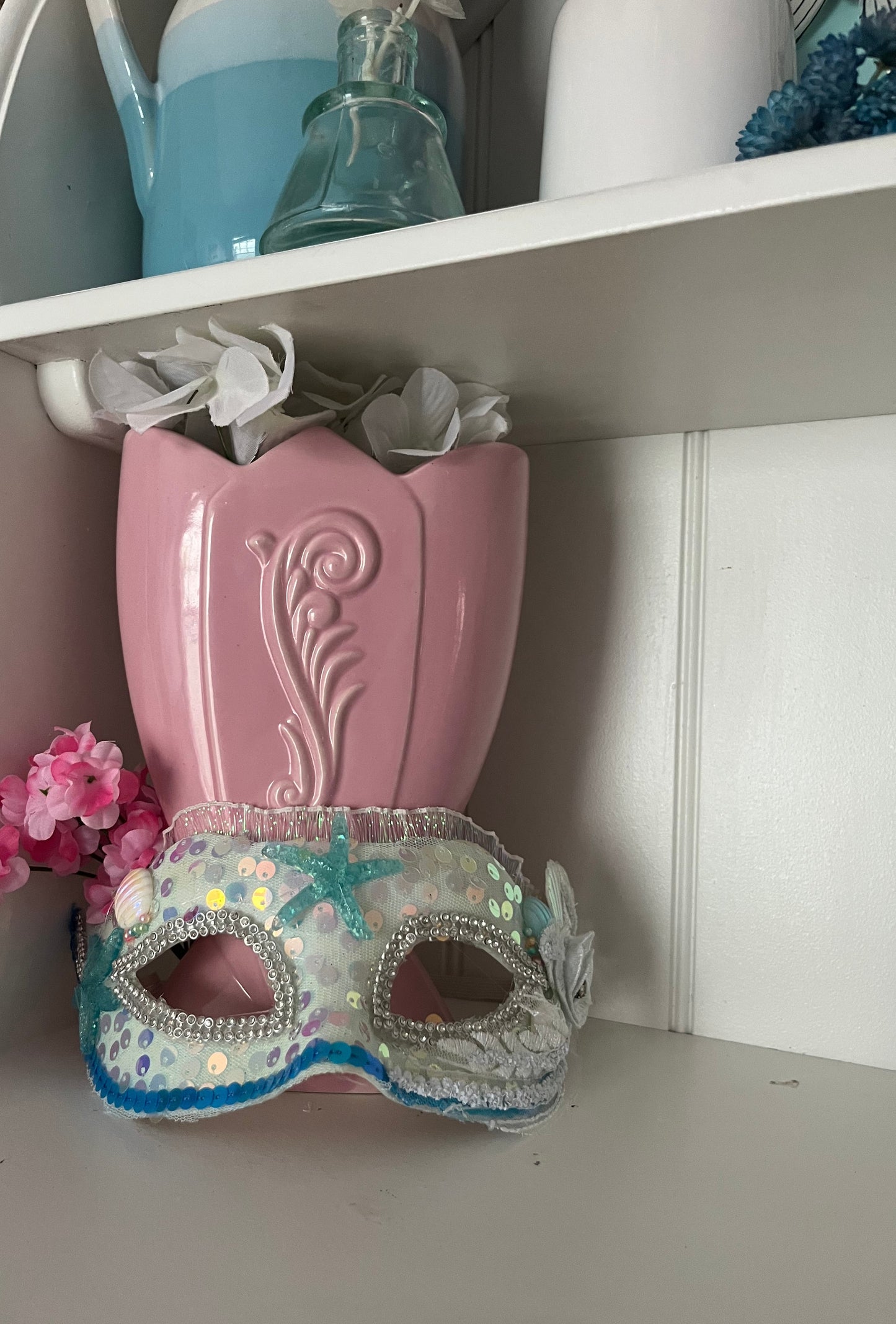 Under the Sea Sequin Masquerade Mask – Mermaid Shell & Starfish Theme (2010s)