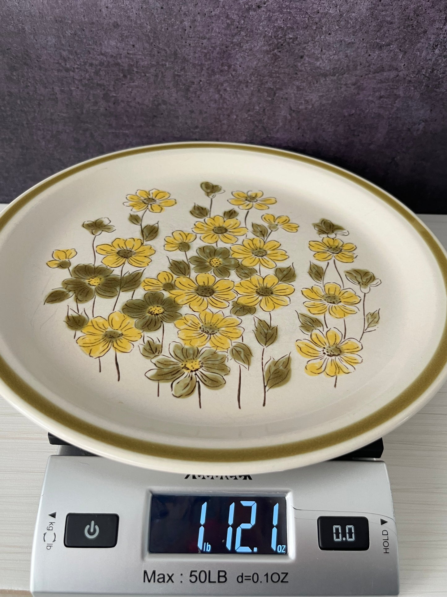 Vintage “Spring Bouquet” Hand-Painted 1970’s Japanese Flower Power Style Stoneware Dinner Plate