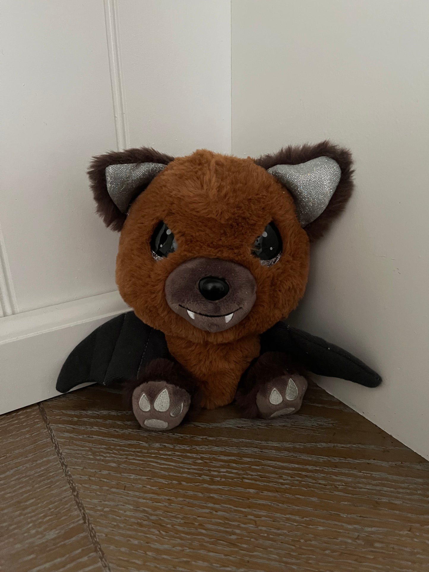Plush Vampire Bat Toy with Silver Sparkle Ears – Soft Halloween Critter Plush  Precious Moments (Contemporary)